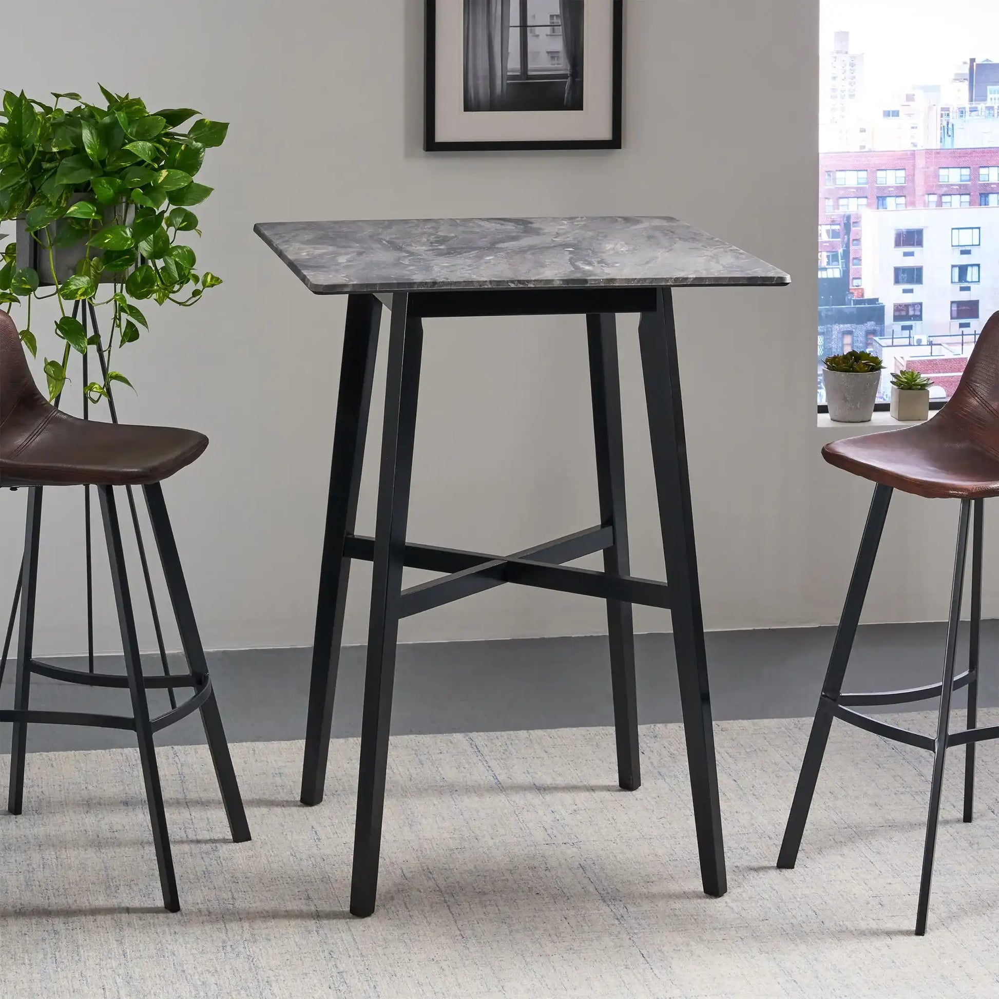 Modern Bar Height Dining Table, Rubberwood Legs And Laminate Table Top - Best Buy Furniture