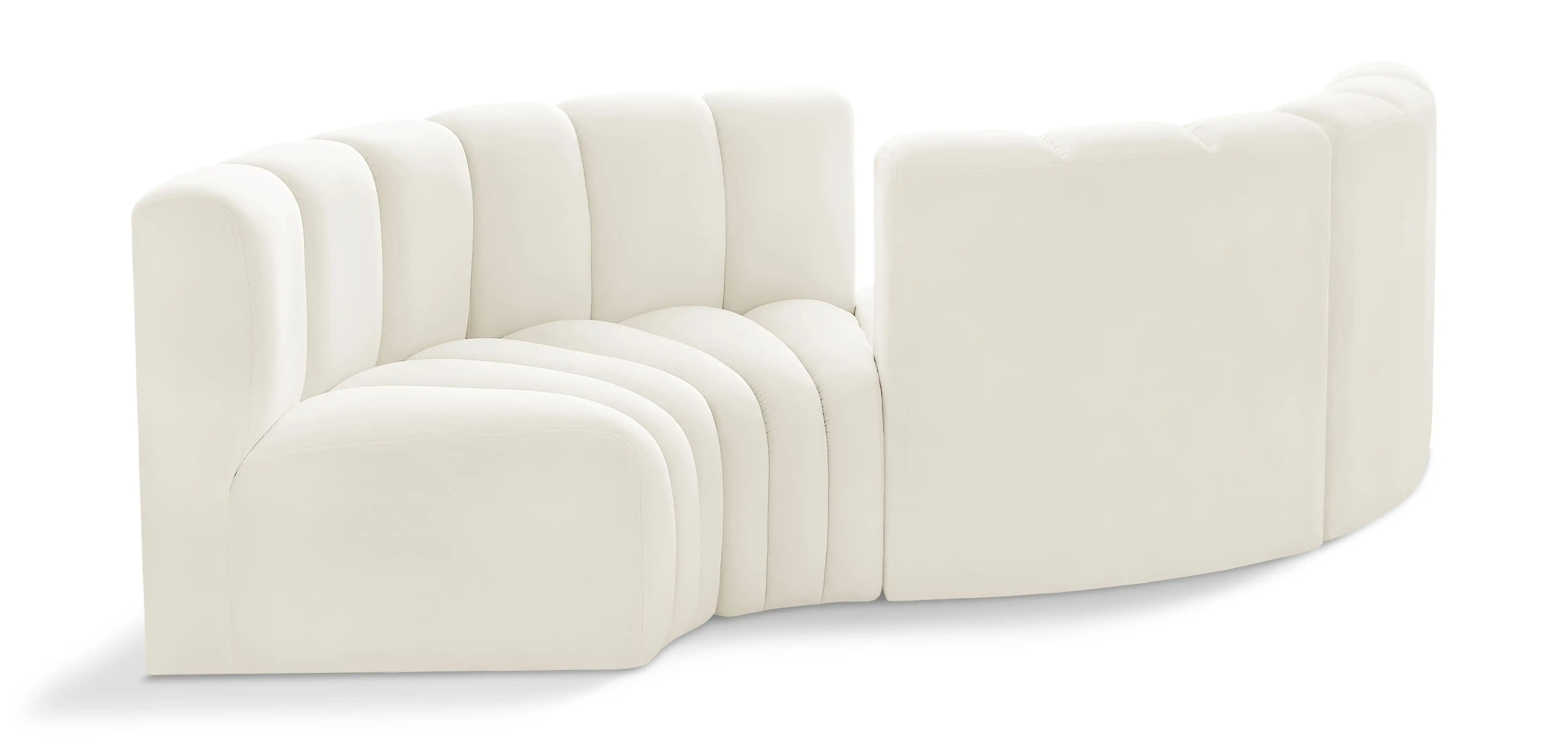 Arc - Velvet 4 Piece Curved Modular Sofa - Best Buy Furniture