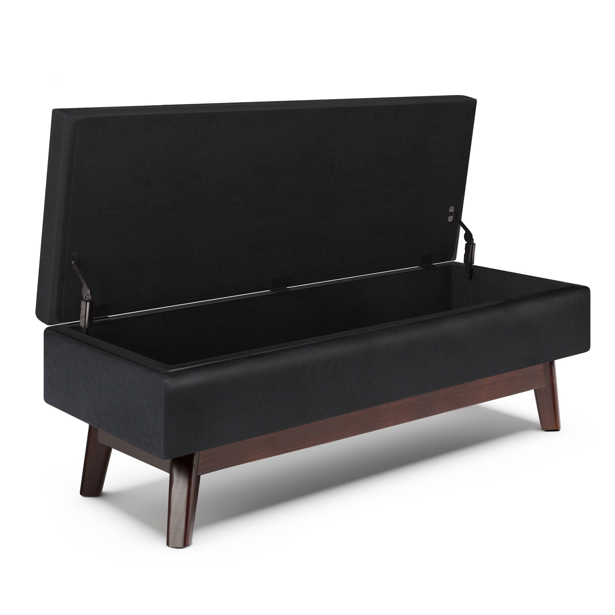 Owen - Rectangular Storage Ottoman - Midnight Black - Best Buy Furniture