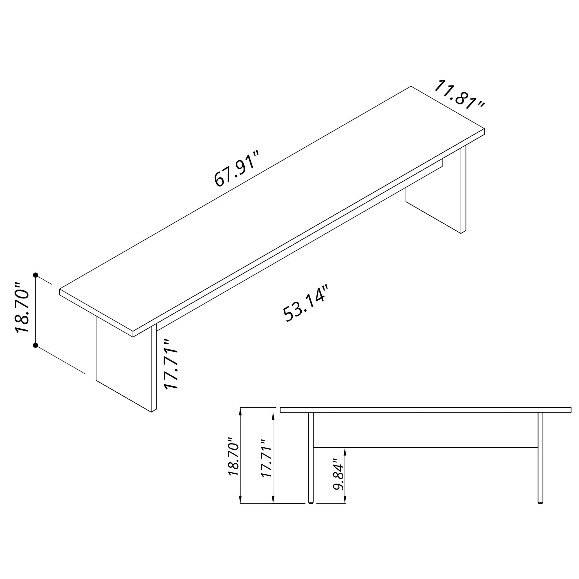 Nomad - Dining Bench For 2 Persons