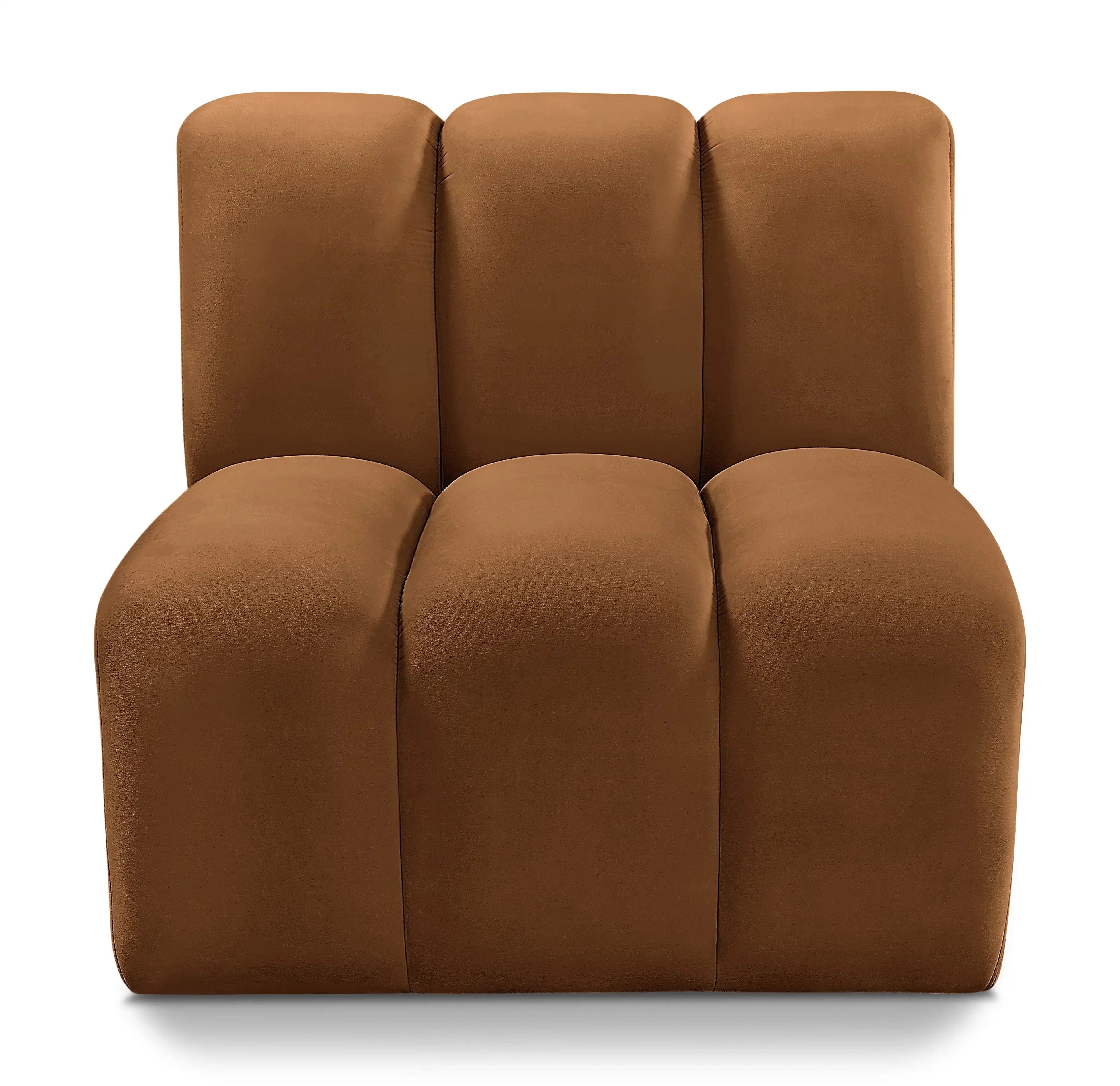 Arc - Velvet Straight Chair - Saddle - Best Buy Furniture