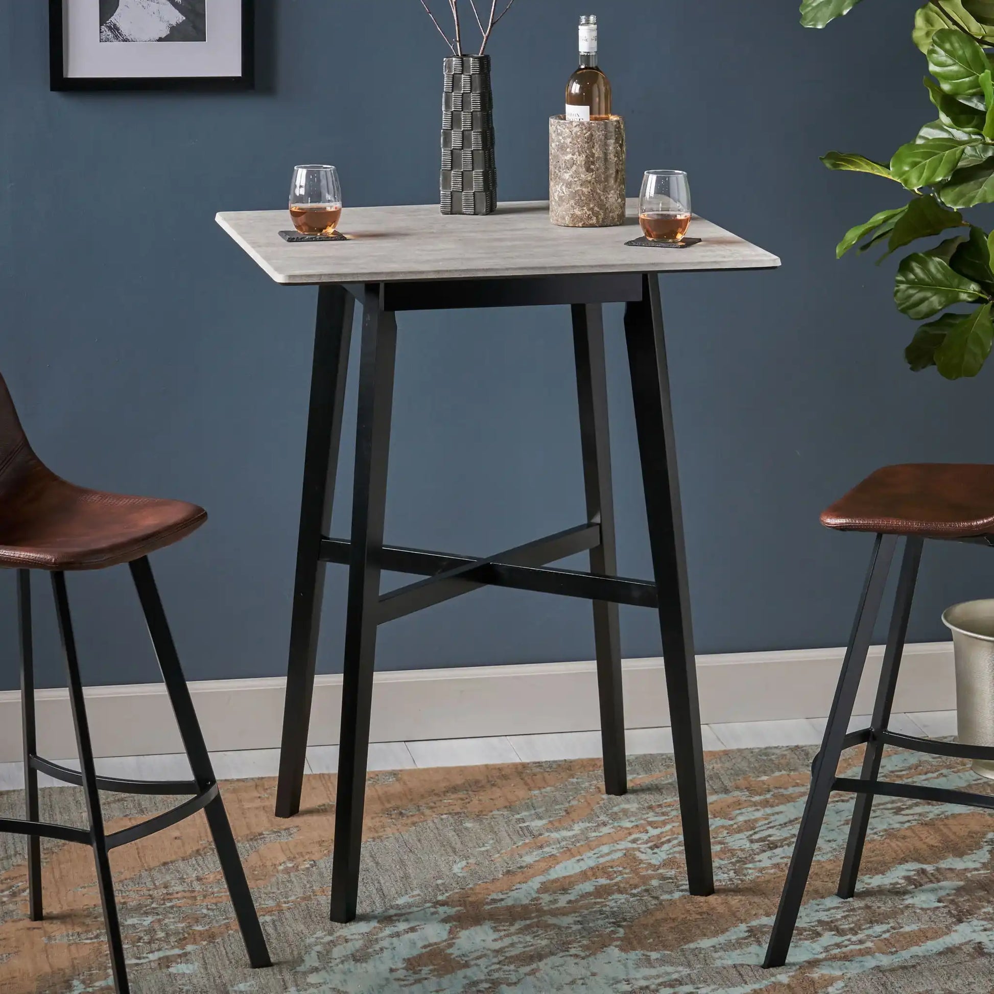 Modern Bar Height Dining Table, Rubberwood Legs And Laminate Table Top - Best Buy Furniture