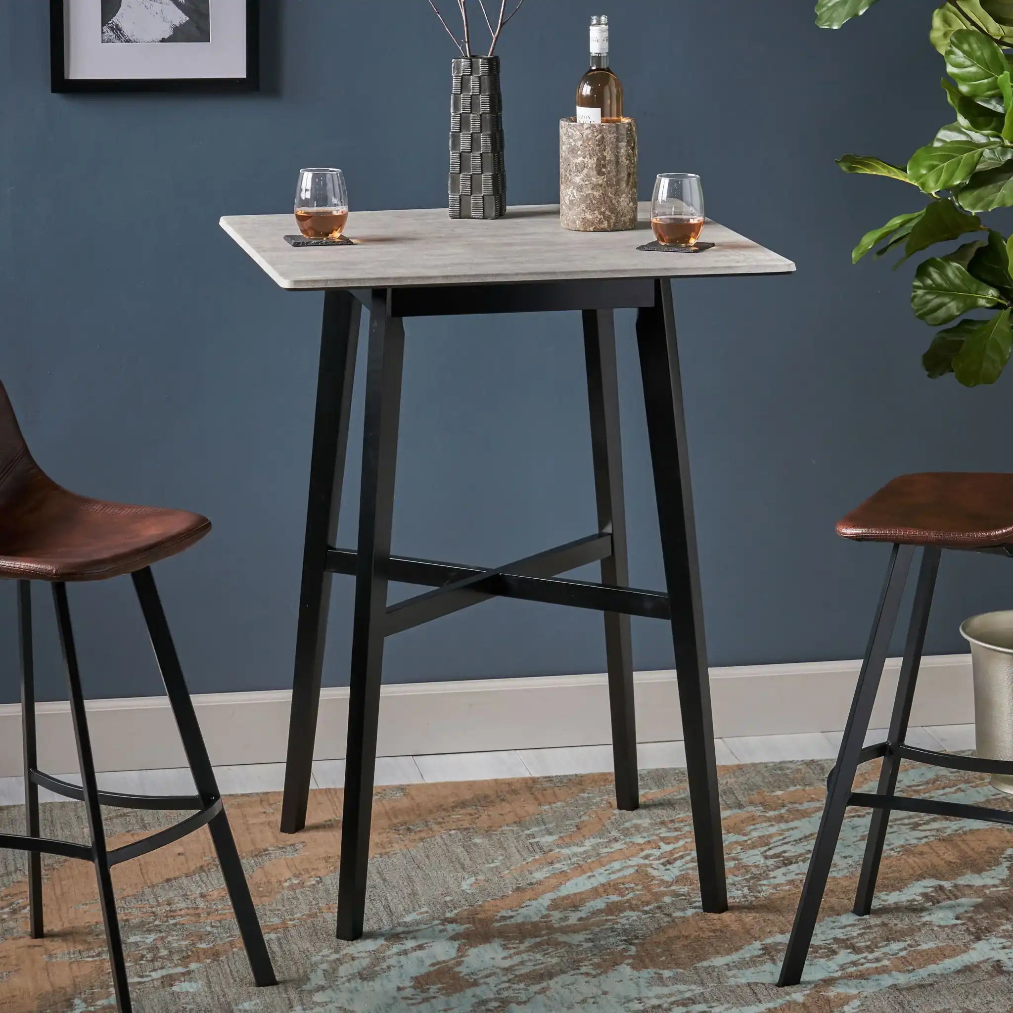 Modern Bar Height Dining Table, Rubberwood Legs And Laminate Table Top - Best Buy Furniture