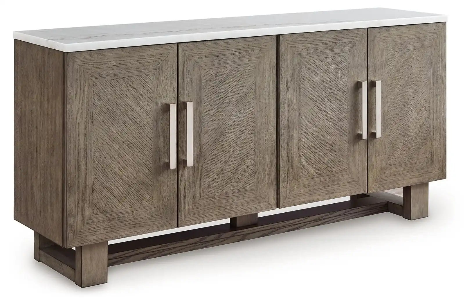 Loyaska - Extra Large TV Stand - Grayish Brown / White - Best Buy Furniture