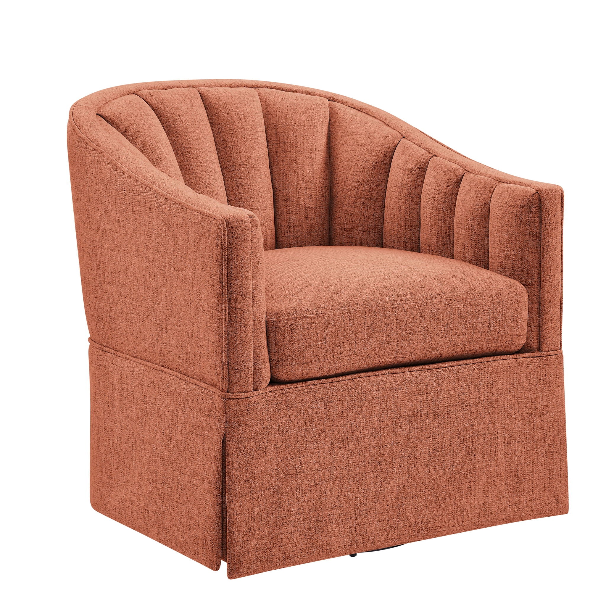 Solitude - Skirted Swivel Accent Chair With Hemp Like - Best Buy Furniture