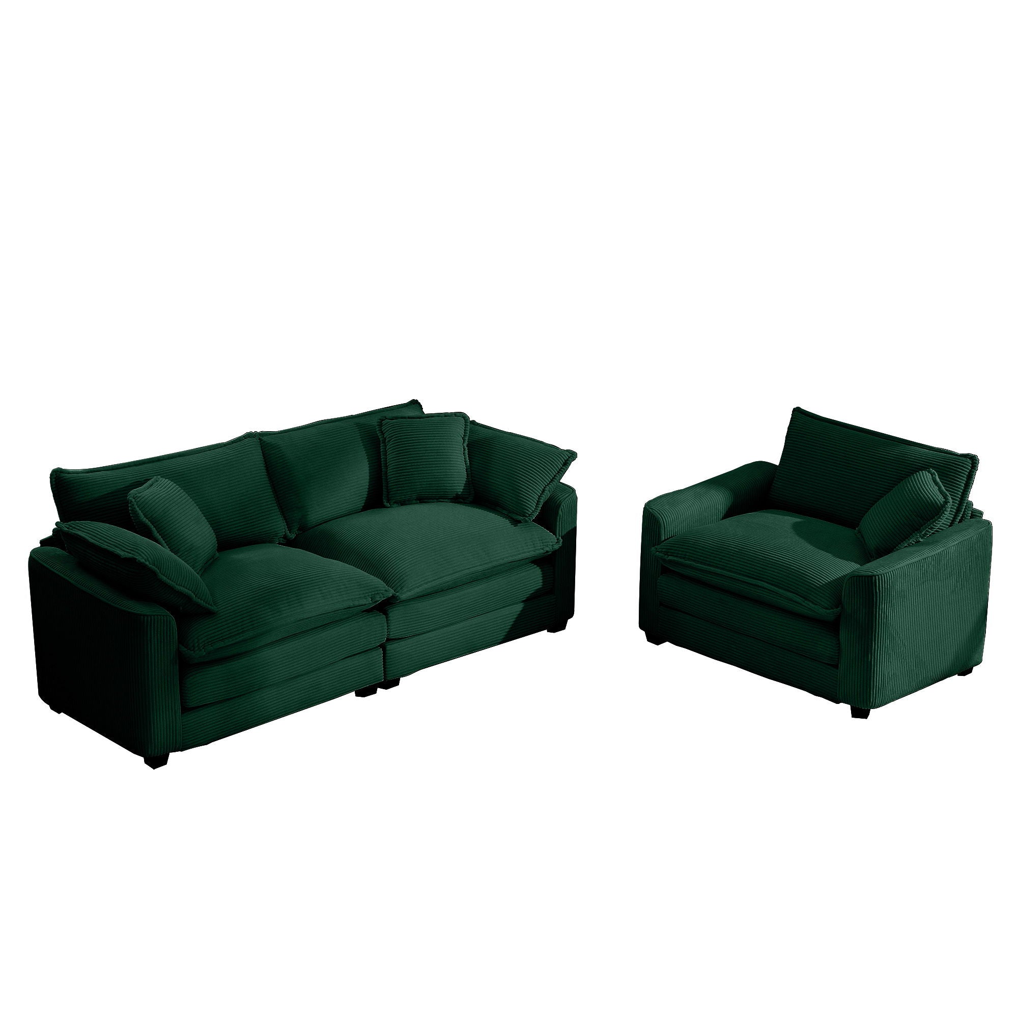 Elegant Corduroy Oversized Sectional Sofa Set With Deep Seats And Flexible Layout - Best Buy Furniture
