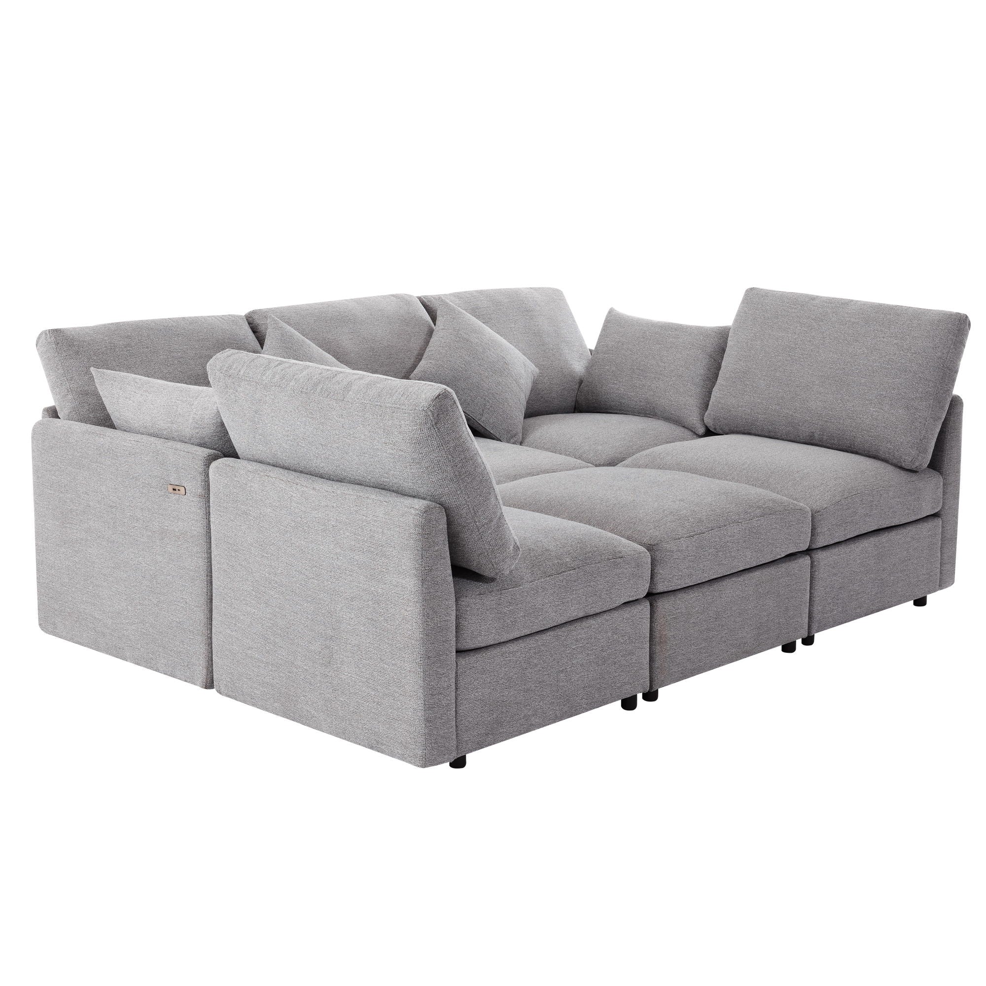 Sectional Sofa Modular Sofa U - Shaped Sofa Couch Sofa Bed L - Shaped Sofa With A Movable Ottoman And Two USB Ports For Living Room - Best Buy Furniture