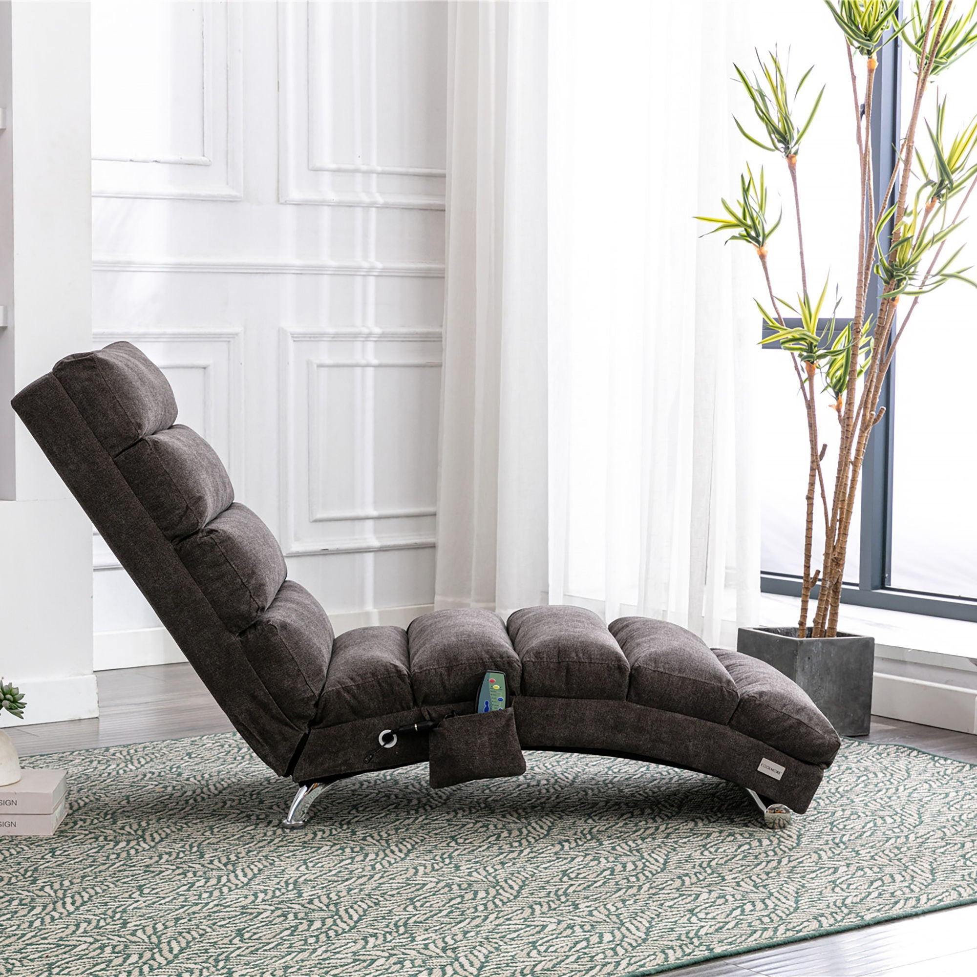 Massage Chaise Lounge Indoor With Remote Control, Ergonomic Electric Massage Lounger - Best Buy Furniture