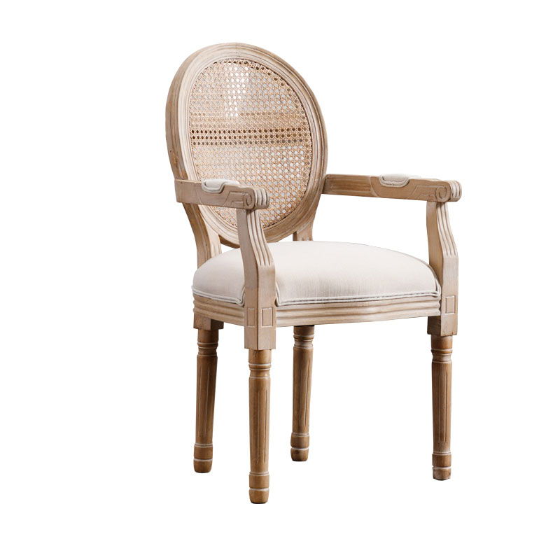 French Vintage Upholstered Fabric Dining Armchair (Set of 2) - Beige - Best Buy Furniture