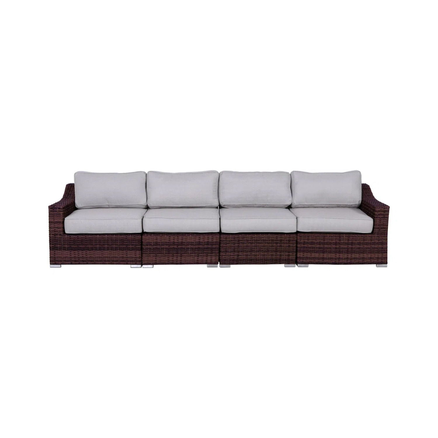 Contemporary Outdoor Rattan Wicker Sectional Seating Group With Cushions - Best Buy Furniture