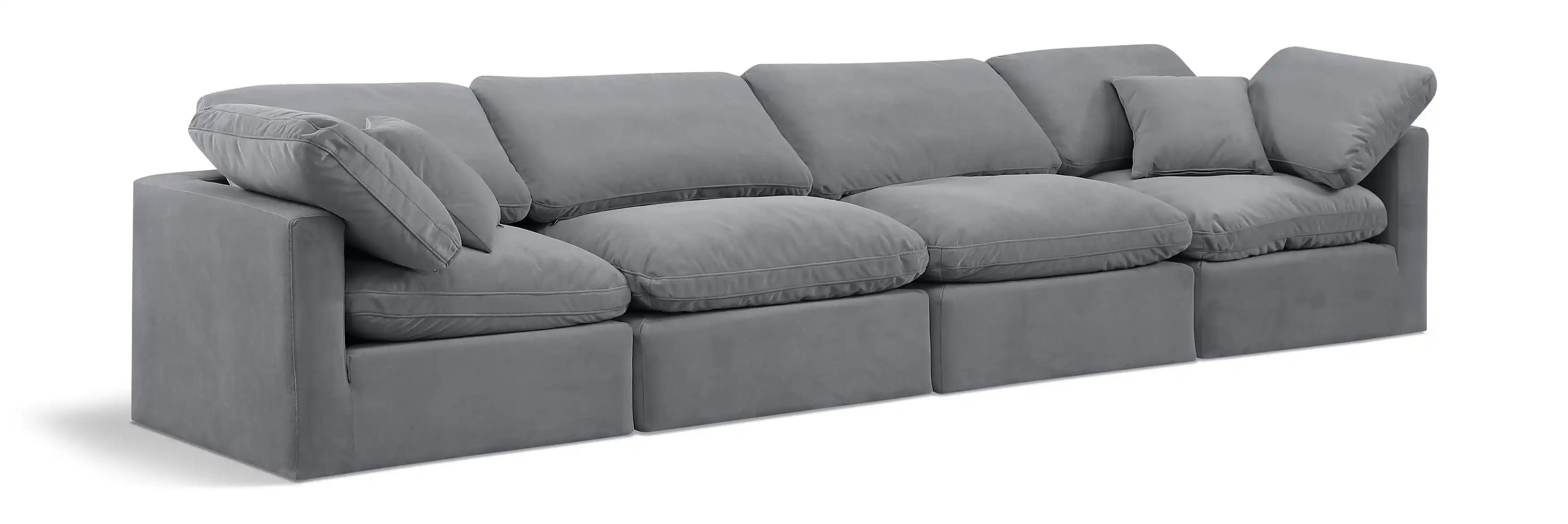 Indulge - Velvet 4 Seat Modular Sofa - Best Buy Furniture