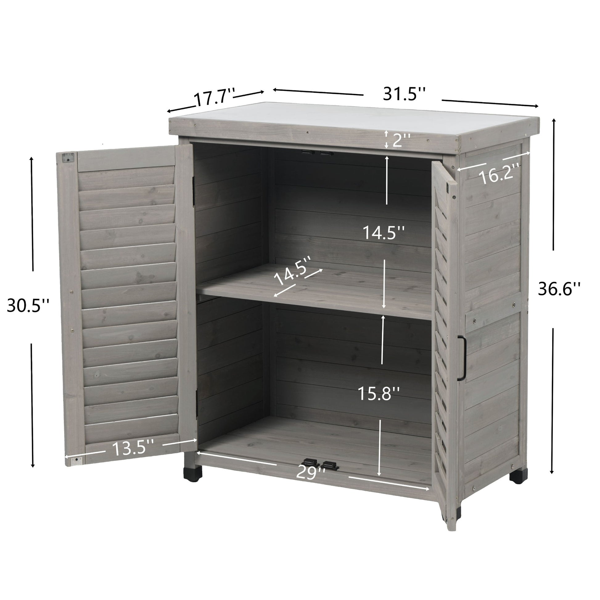 Potting Bench With Storage Cabinet And Metal Table Top For Outdoor - Best Buy Furniture