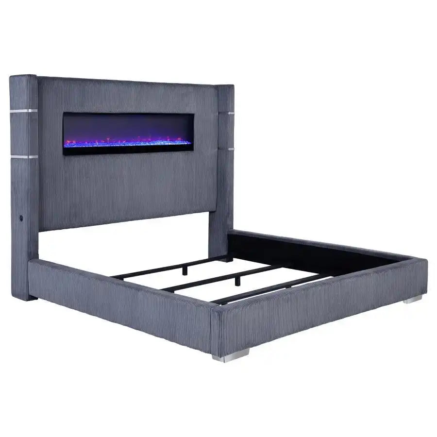 Tisdall - Upholstered Fireplace Bed - Best Buy Furniture