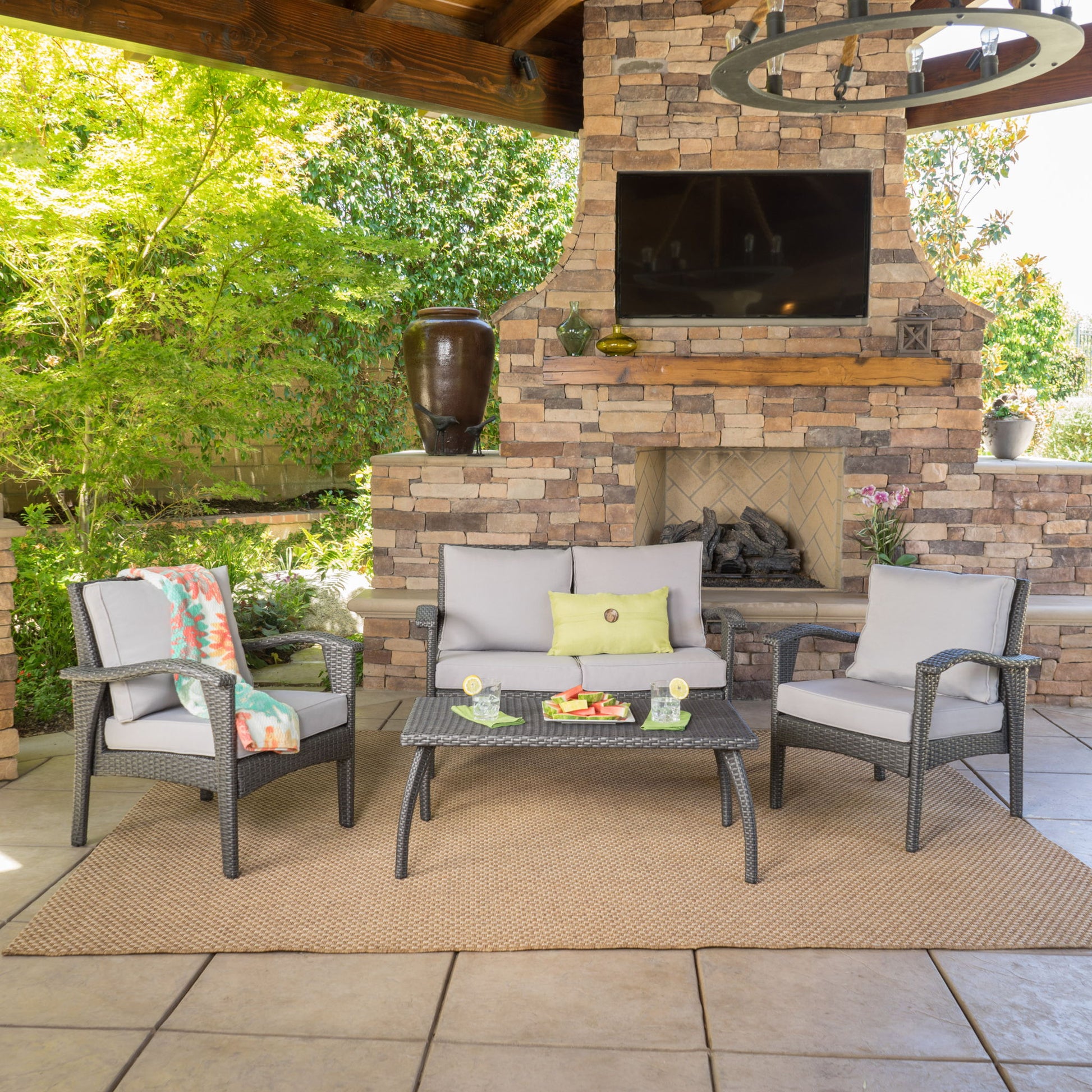 Honolulu - Wicker Set Outdoor Seating - Best Buy Furniture