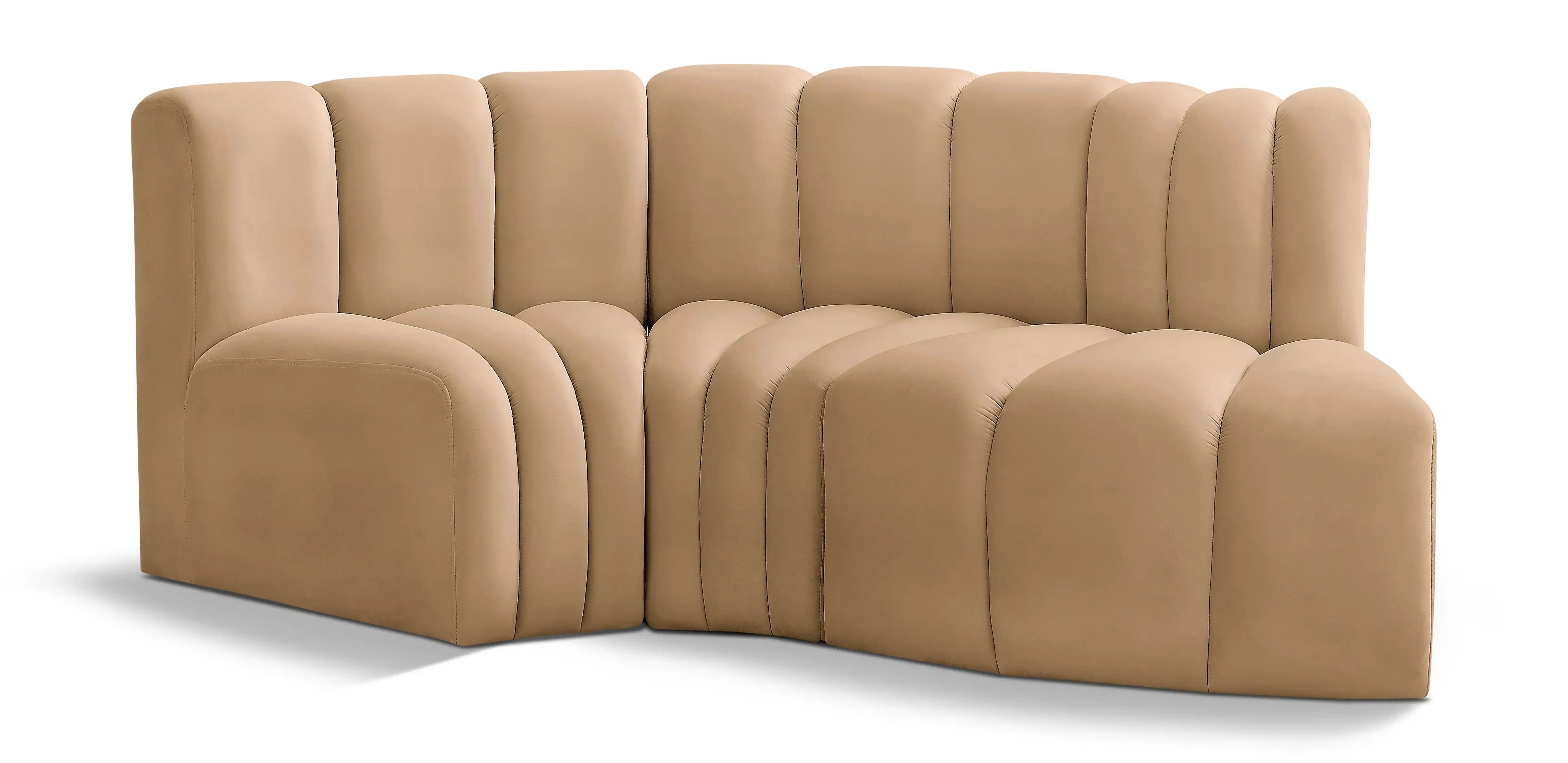 Arc - Velvet 3 Piece Modular L-Shaped Sofa - Best Buy Furniture