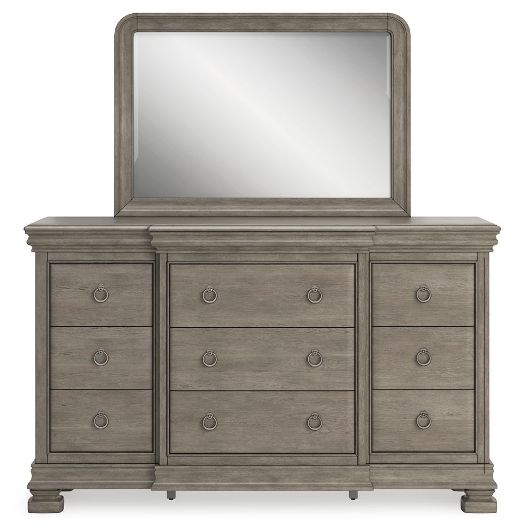 Lexorne - Dresser And Mirror - Gray - Best Buy Furniture
