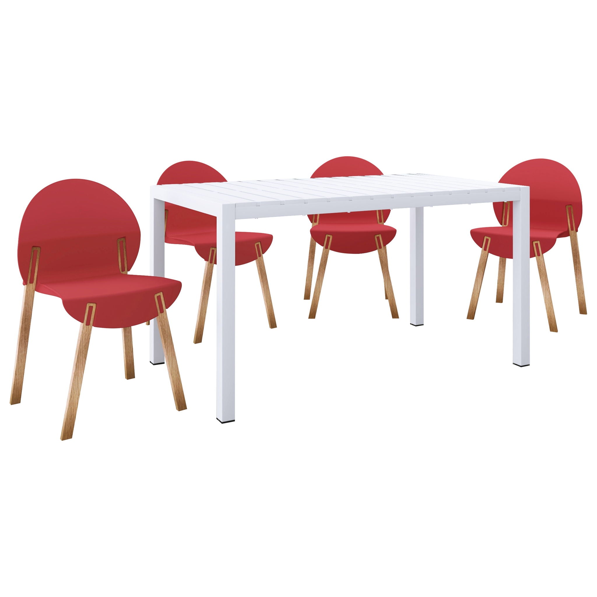 4 Piece Set Of Single Chairs With Long Table - Best Buy Furniture