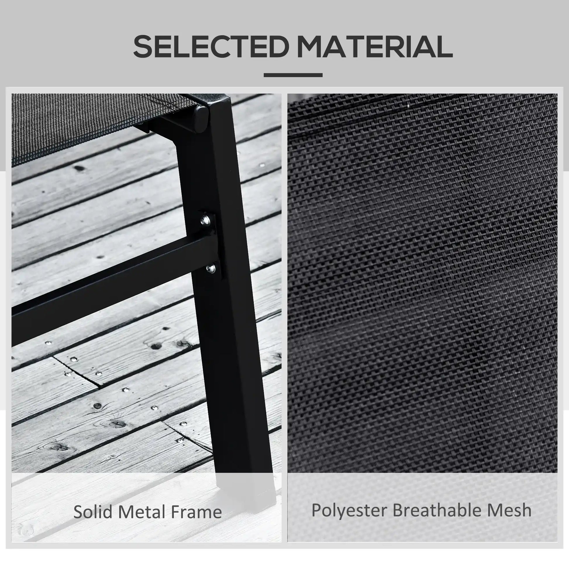 Outsunny Outdoor Lounge Chaise with 5-Position Recline, Black - Best Buy Furniture