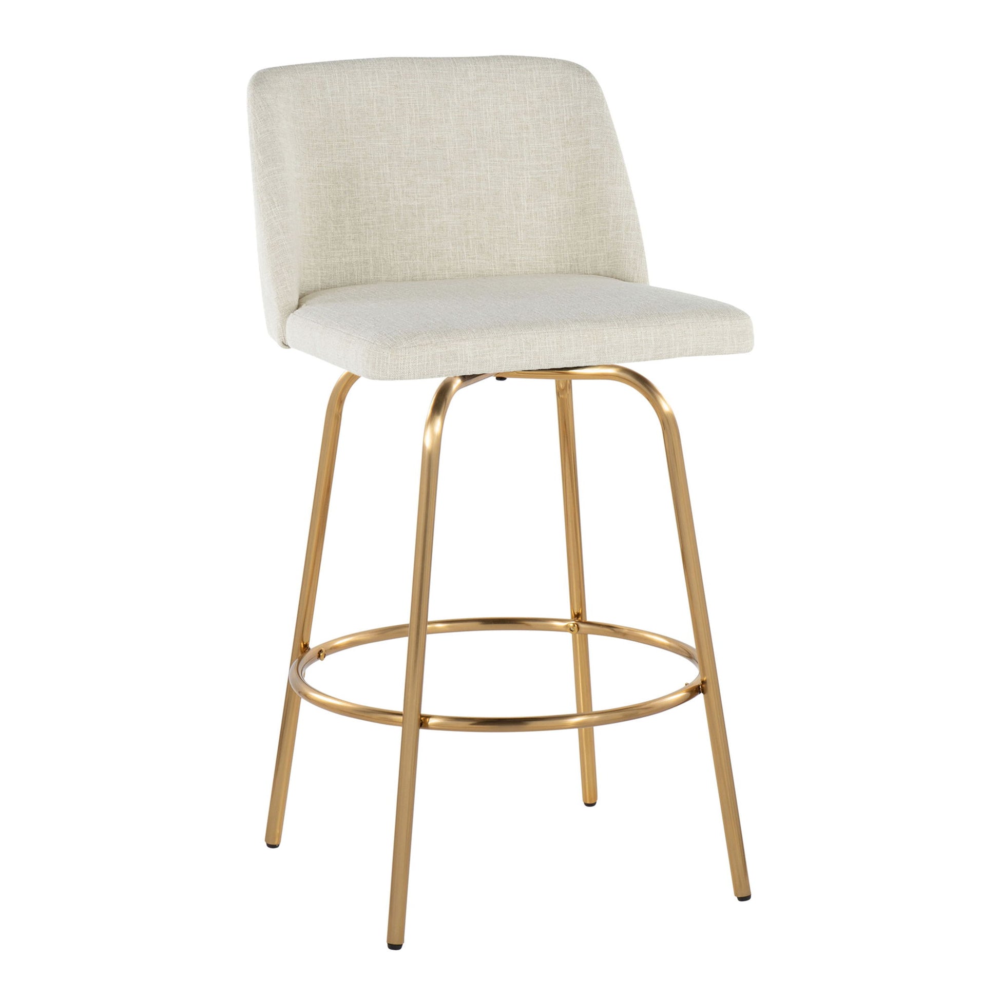 Toriano - Contemporary, Fixed Height Counter Stool With Swivel With Round Footrest (Set of 2) - Best Buy Furniture
