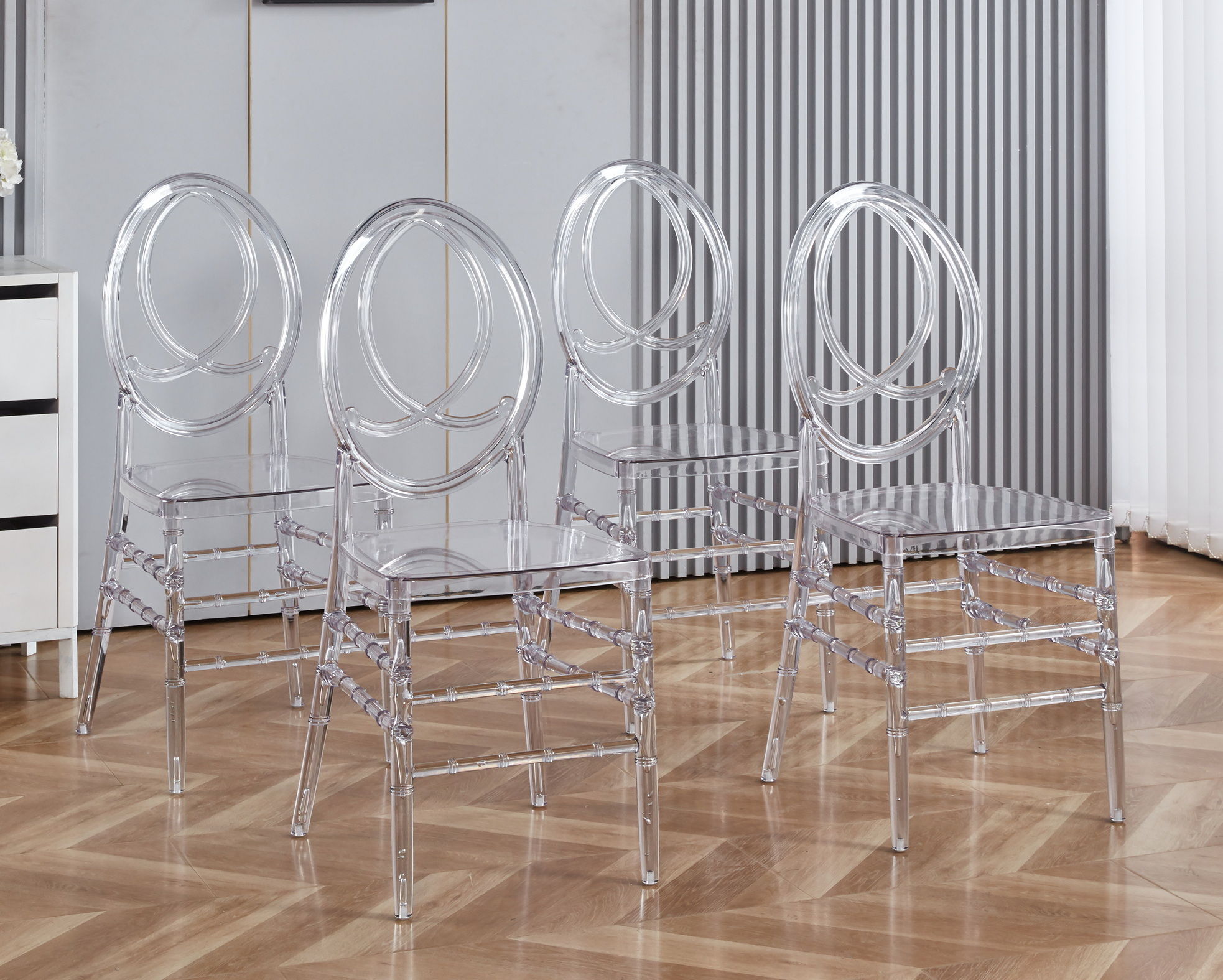 Dining Chair, Plastic Seat, Welding Chair (Set of 4) - Transparent - Best Buy Furniture