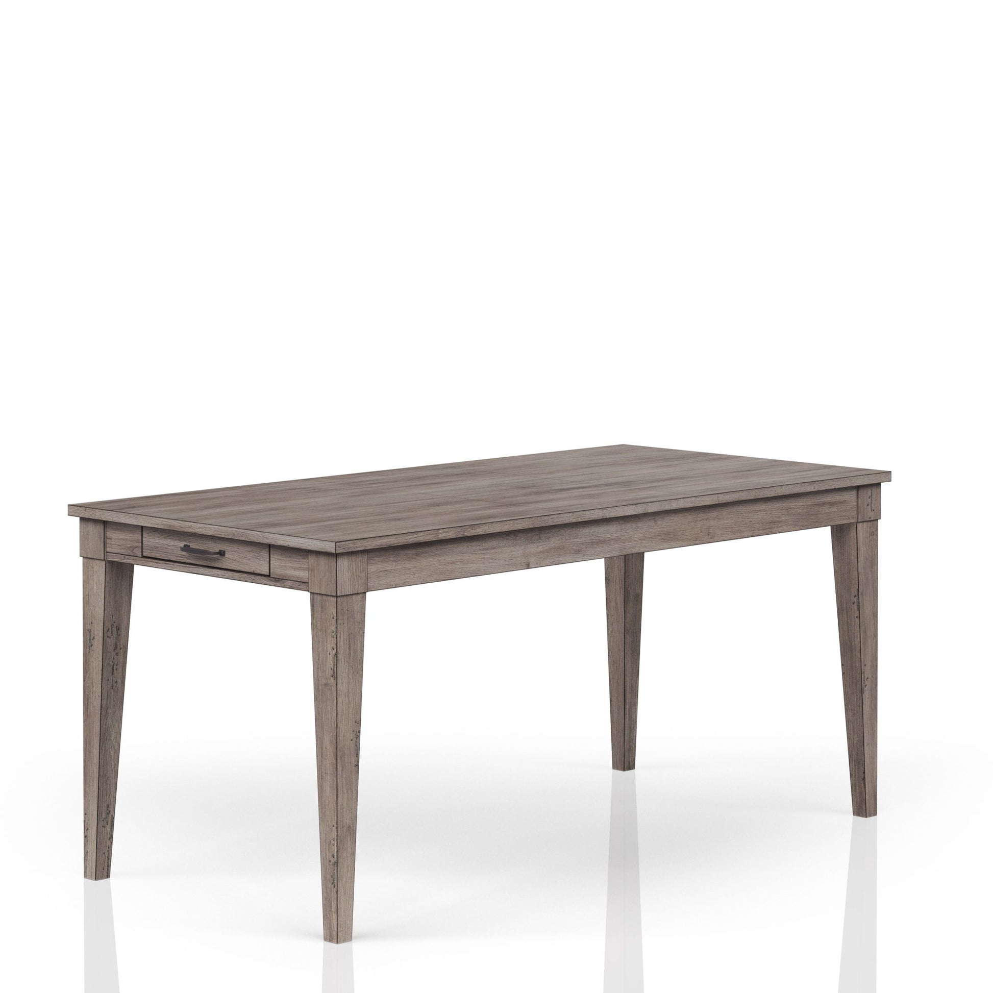 Rustic Dining Table Two Storage Drawers And Leaf - Gray - Best Buy Furniture