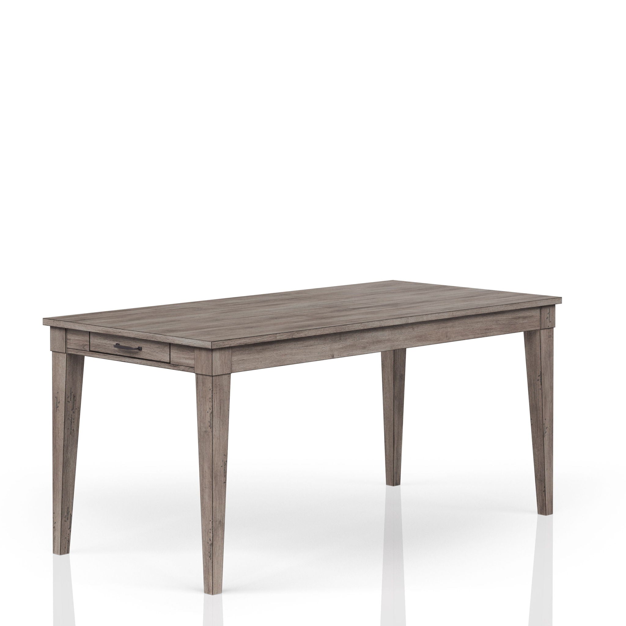 Rustic Dining Table Two Storage Drawers And Leaf - Gray - Best Buy Furniture