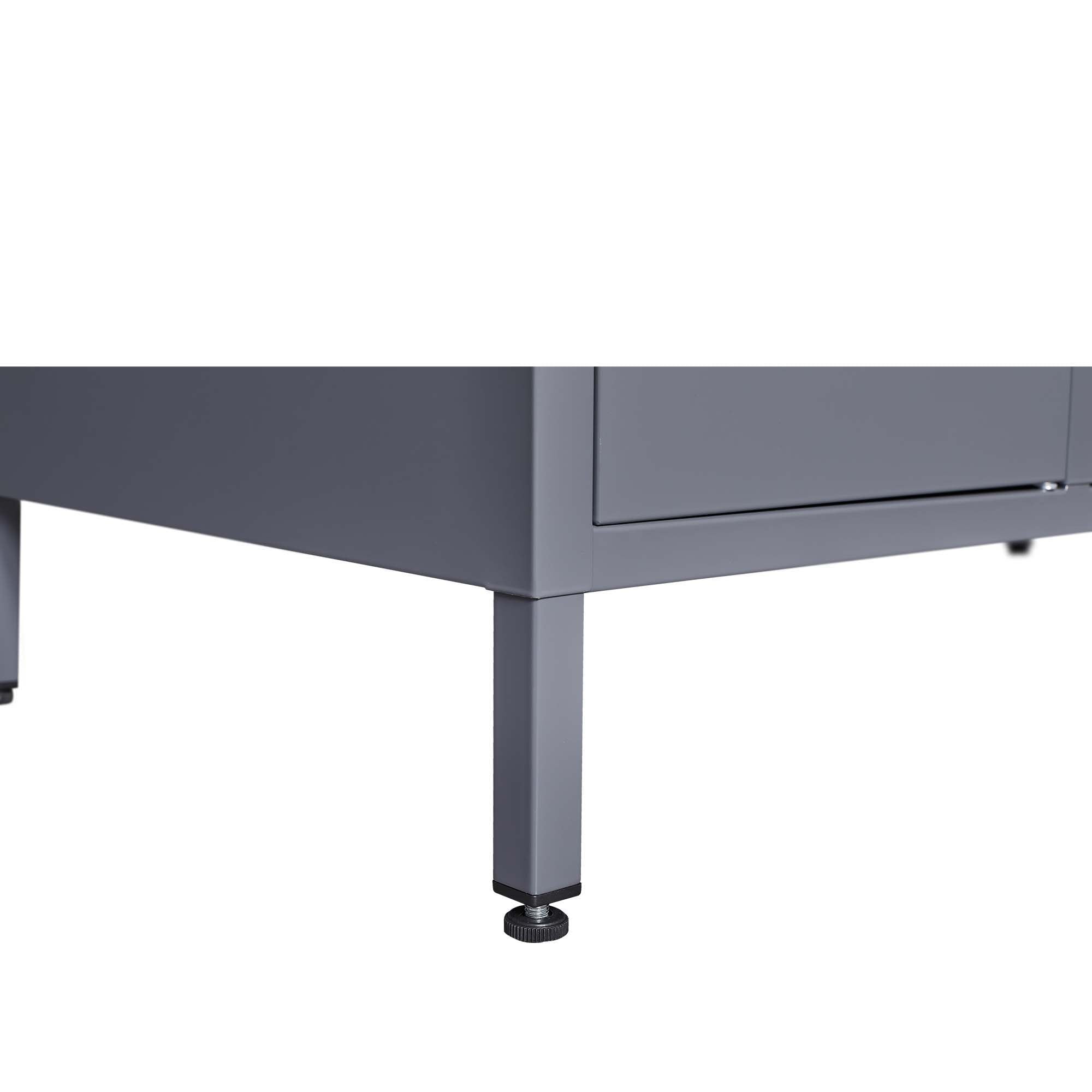 3 Door Lockers With Lock For Home, Gym, Office, School, And Garage - Gray - Best Buy Furniture