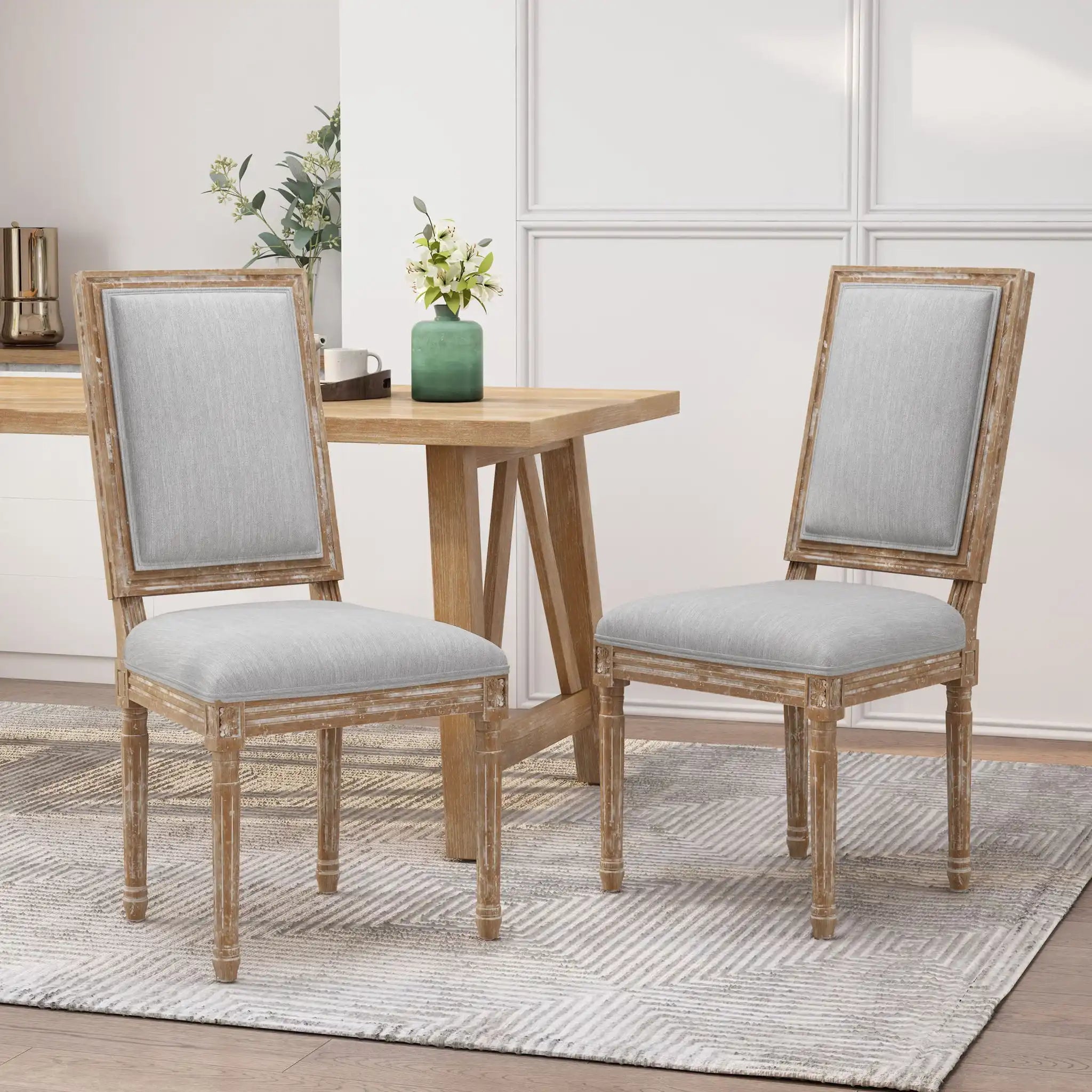 French Country Style Dining Chair With Upholstered Seating And Fluted Legs - Best Buy Furniture