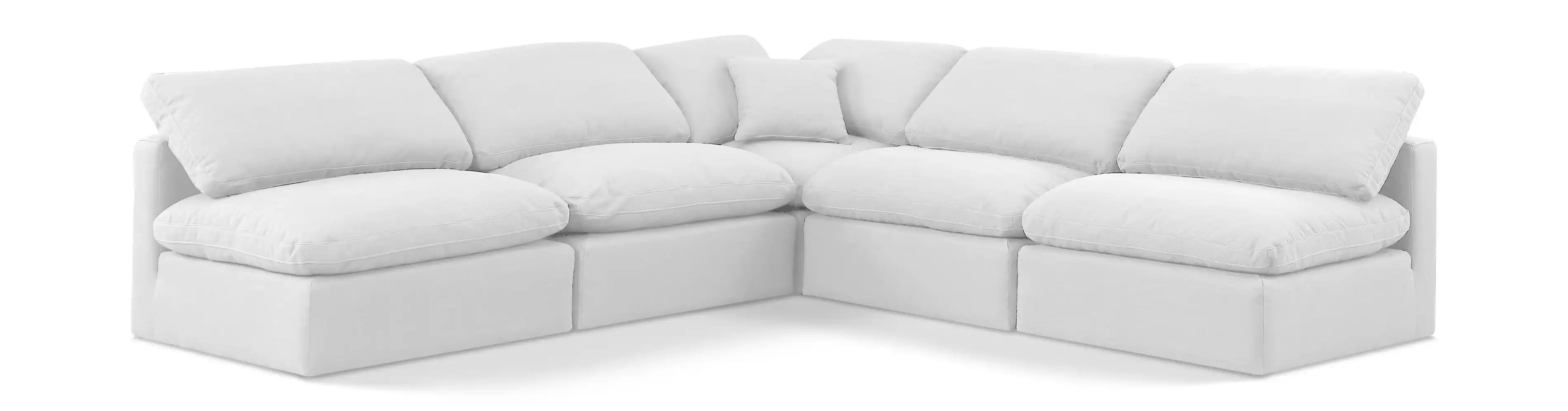 Indulge - Linen 5 Piece Modular Corner Armless Sectional - White - Best Buy Furniture