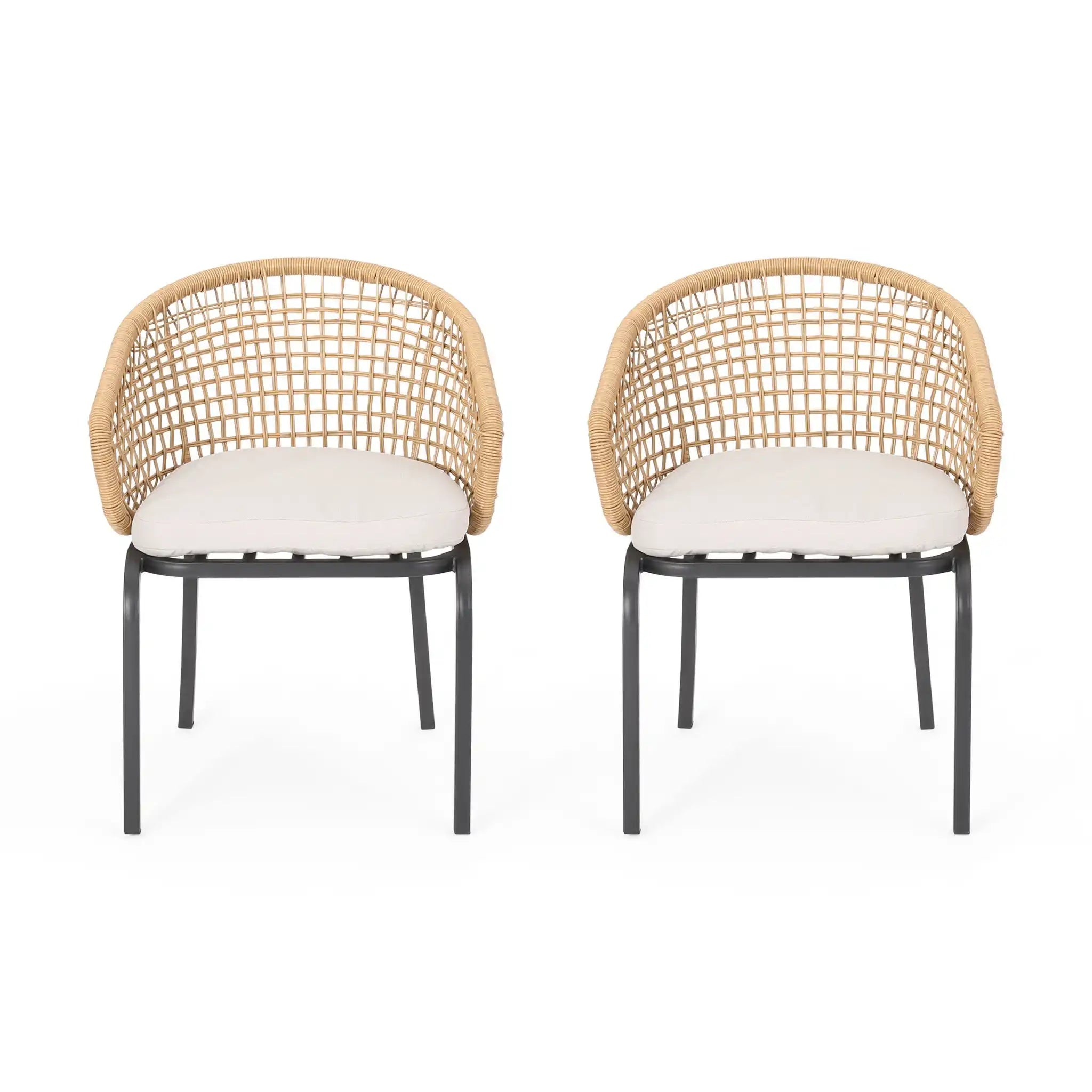 Outdoor Wicker Chair With Powder Coated Iron Legs - Best Buy Furniture