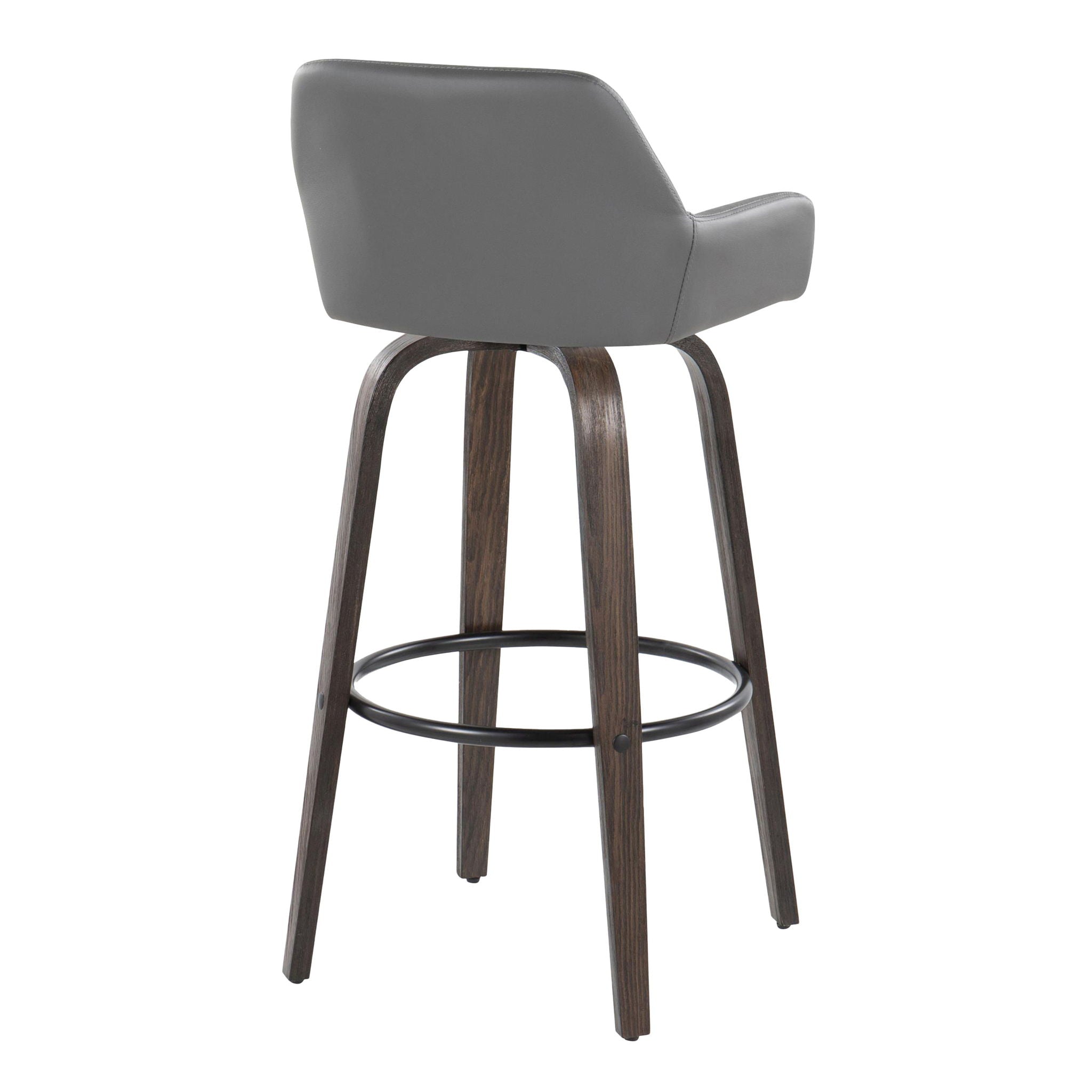 Daniella - Contemporary Fixed Height, Barstool With Swivel With Round Footrest (Set of 2) - Best Buy Furniture