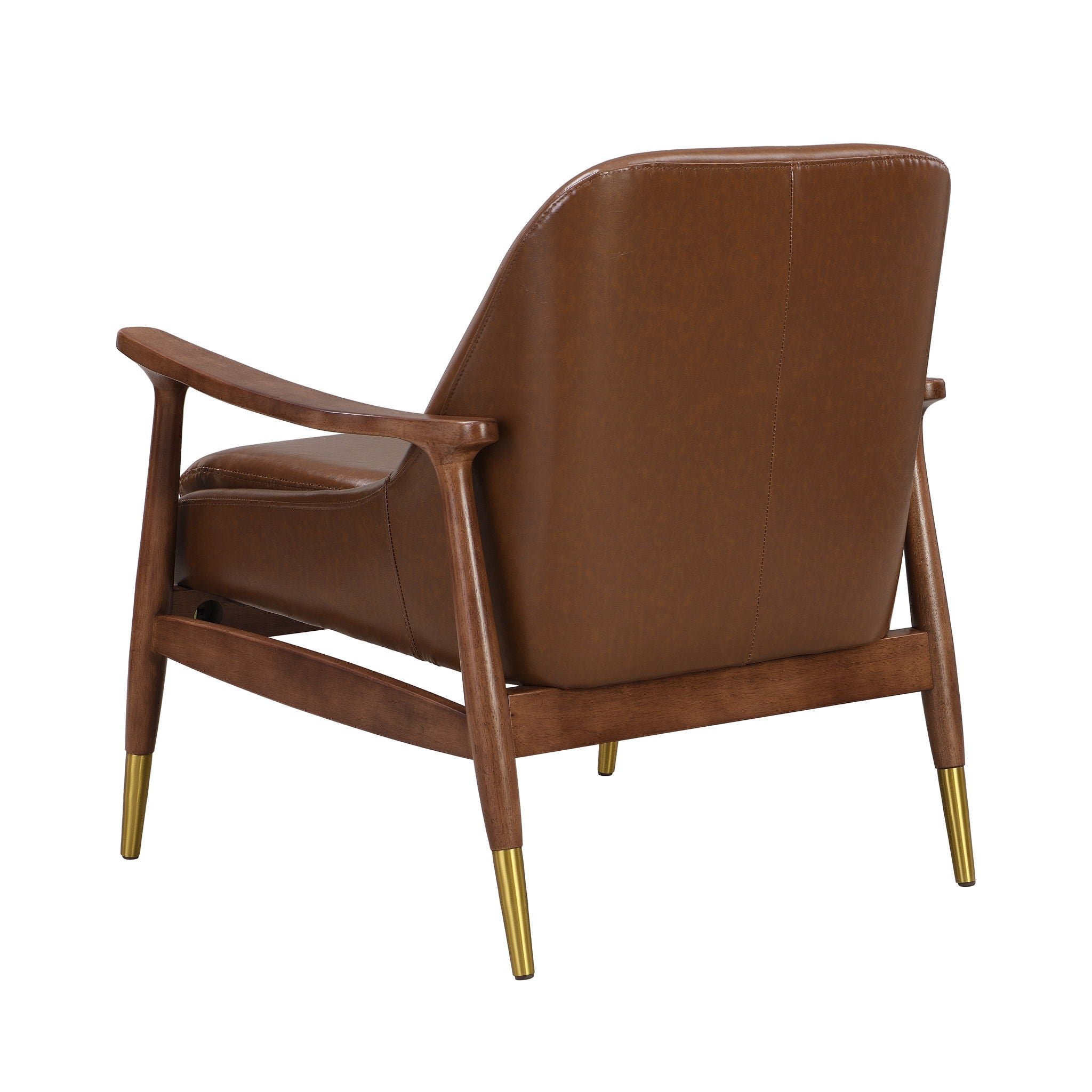 Mid - Century Accent Chair With Cushioned Seat, Brass Tipped Legs - Best Buy Furniture