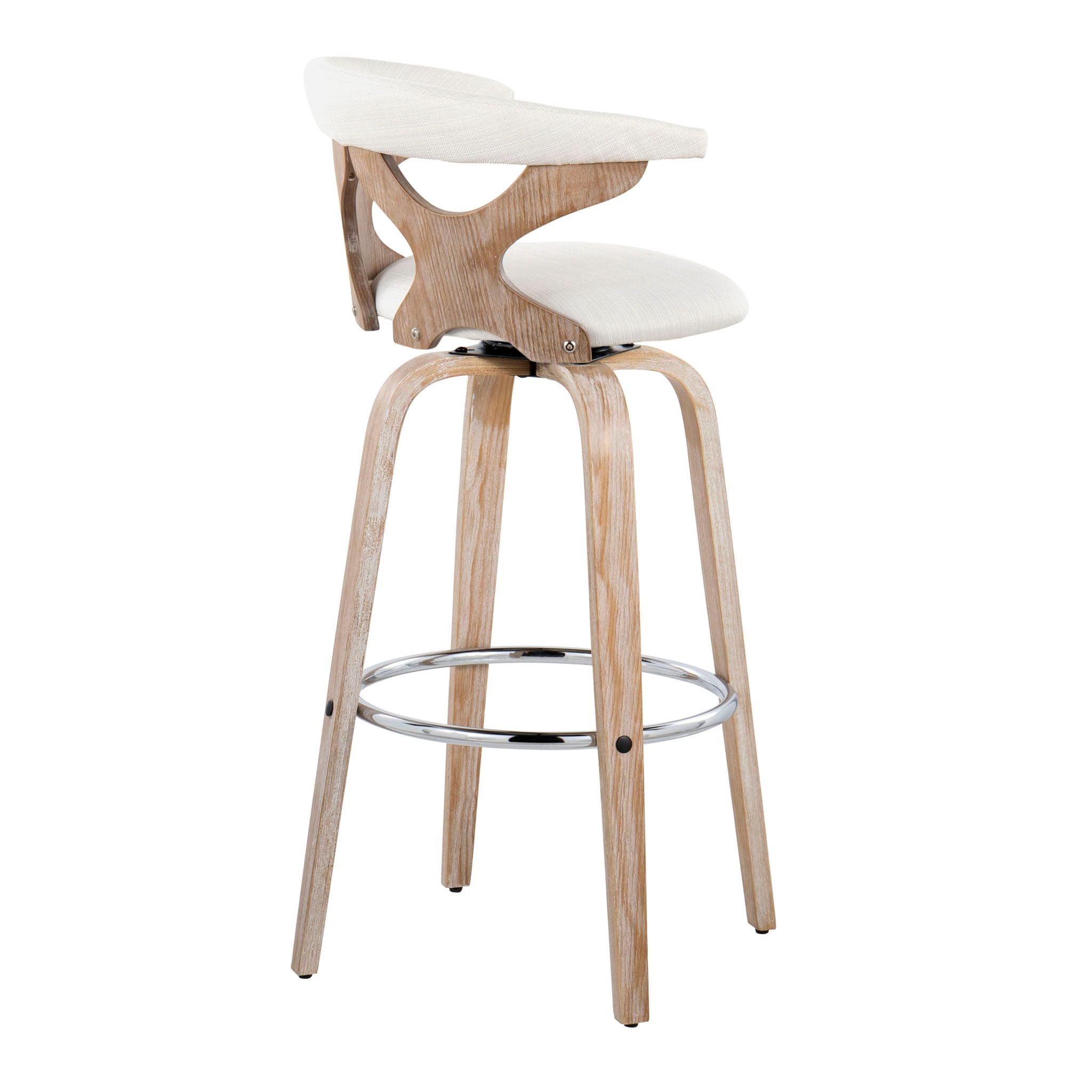 Gardenia - Contemporary Fixed Height Barstool With Swivel With Round Footrest (Set of 2) - Best Buy Furniture