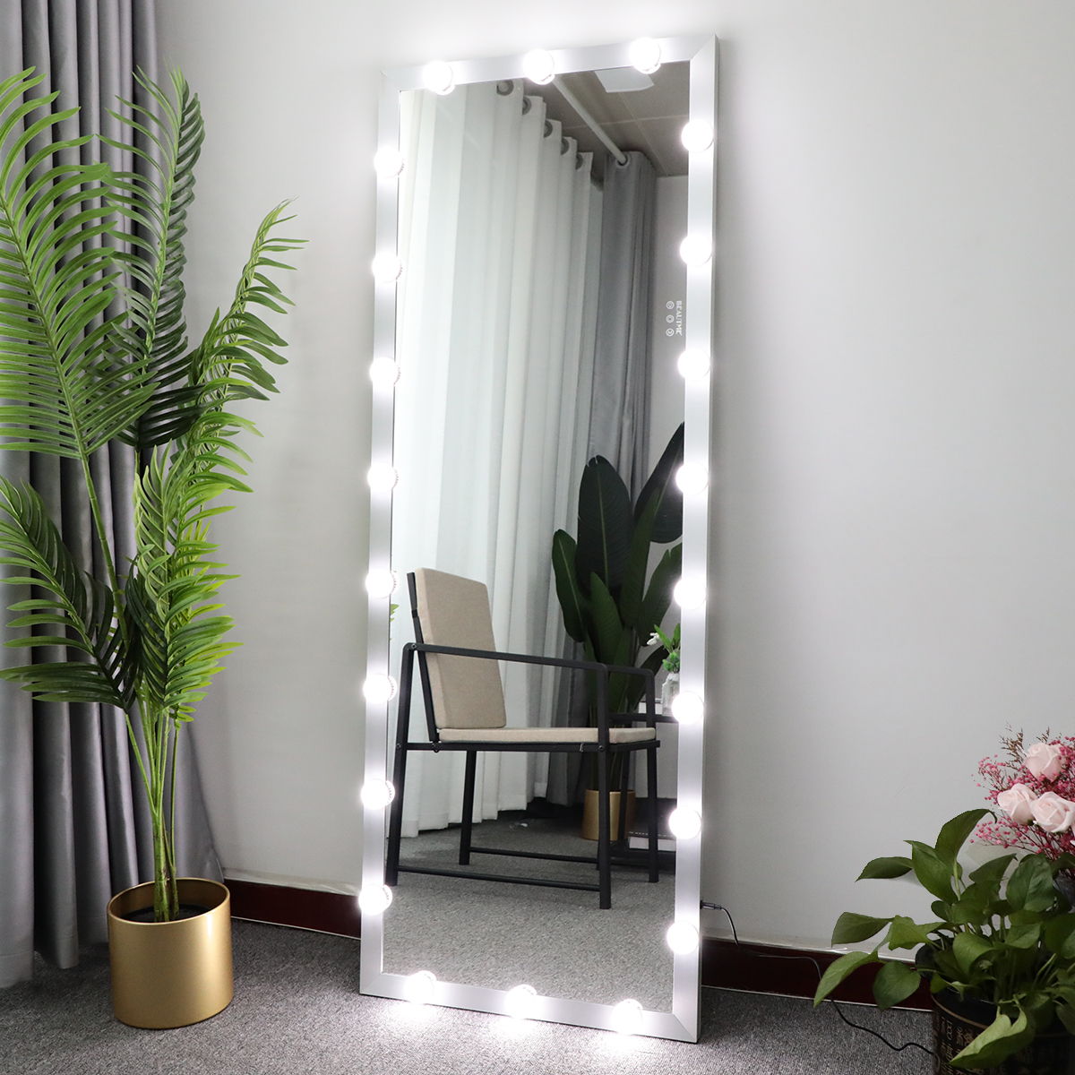 Full Length Mirror With Lights Full Body Vanity Mirror With 3 Color Modes Lighted Standing Floor Mirror For Dressing Room Bedroom Wall Mounted Touch Control - Best Buy Furniture