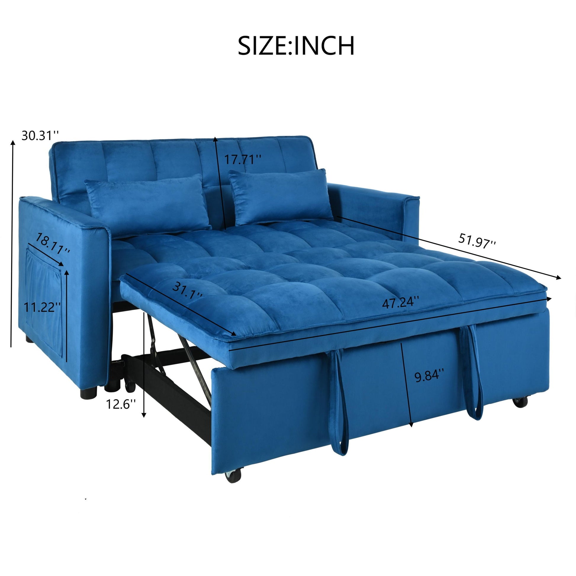 3 In 1 Pull Out Couch Convertible Sofa Bed With Reclining Backrest - Best Buy Furniture