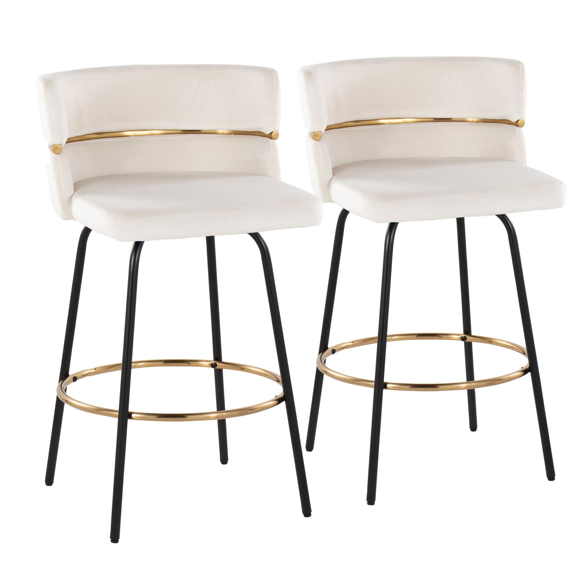 Cinch - Contemporary Fixed Height Counter Stool With Swivel & Round Footrest (Set of 2) - Best Buy Furniture