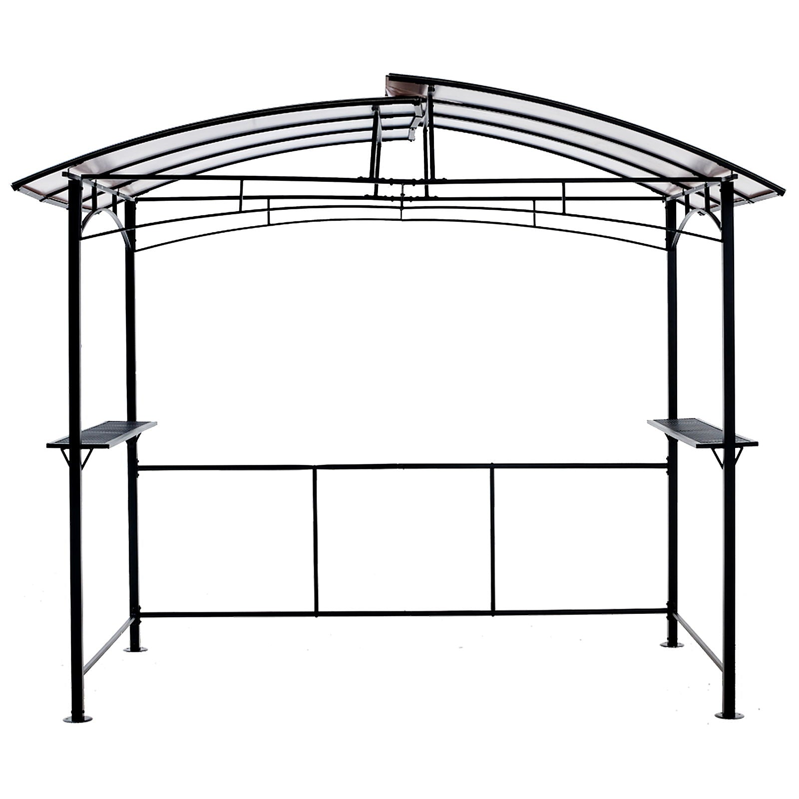 Grill Gazebo 8X5Ft, Outdoor Patio Canopy, Bbq Shelter With Steel Hardtop And Side Shelves - Black - Best Buy Furniture