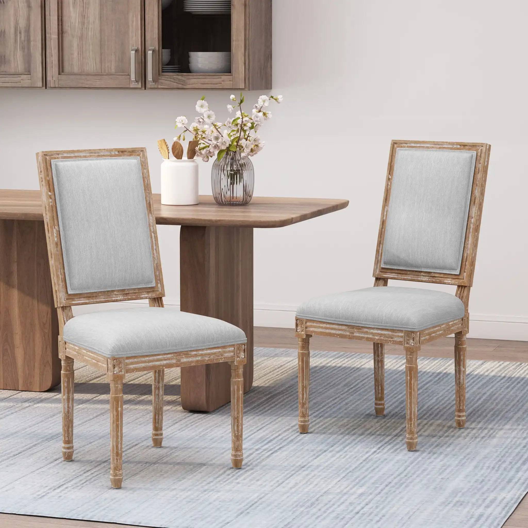 French Country Style Dining Chair With Upholstered Seating And Fluted Legs - Best Buy Furniture