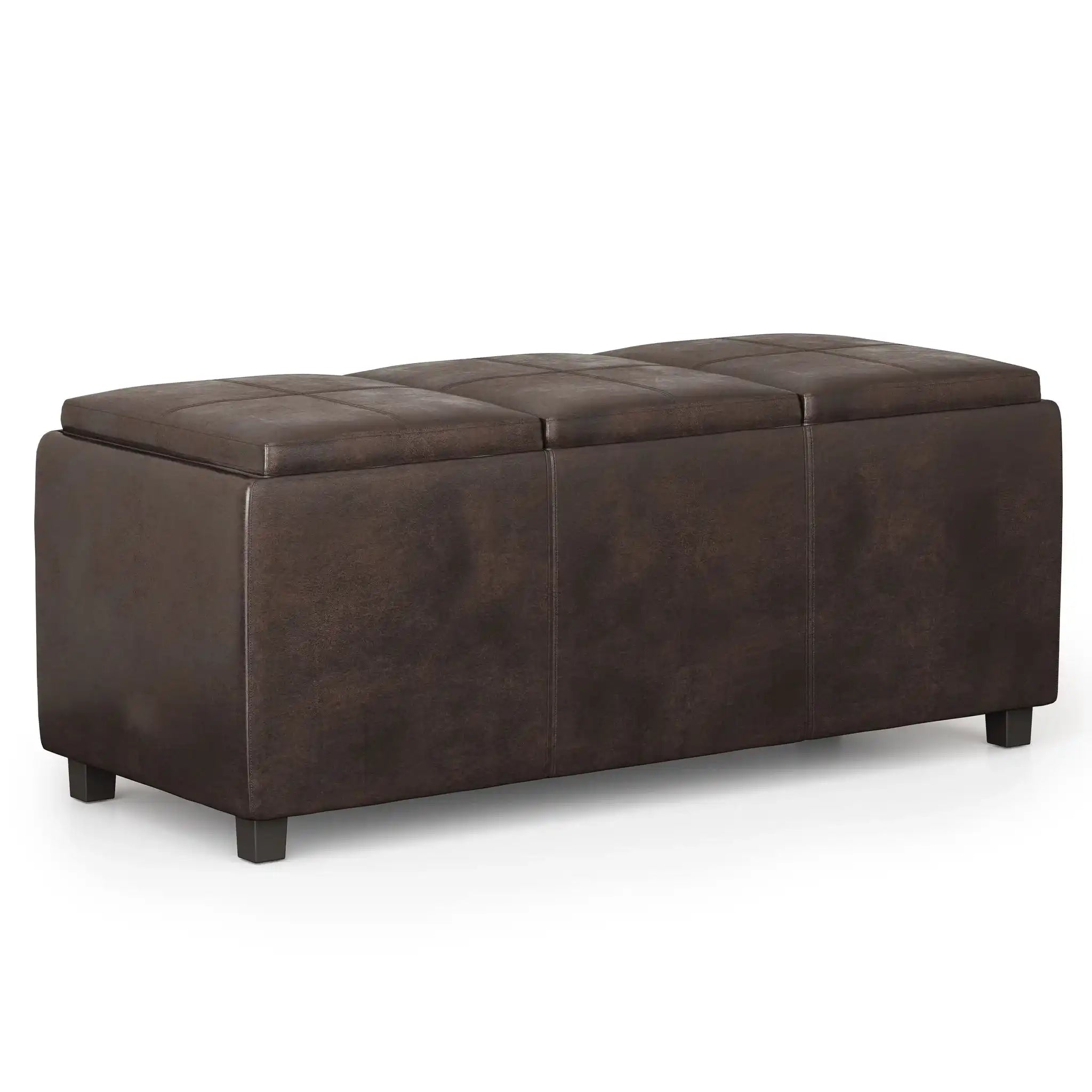 Avalon - Storage Ottoman - Distressed Brown - Best Buy Furniture