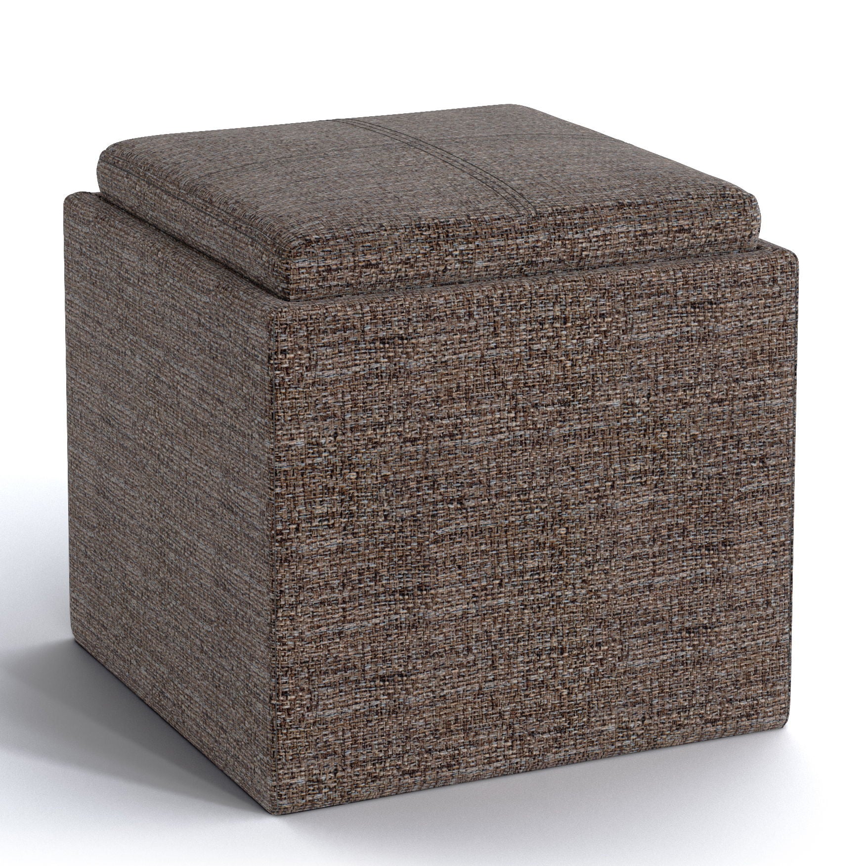 Rockwood - Upholstered Cube Storage Ottoman With Tray - Best Buy Furniture