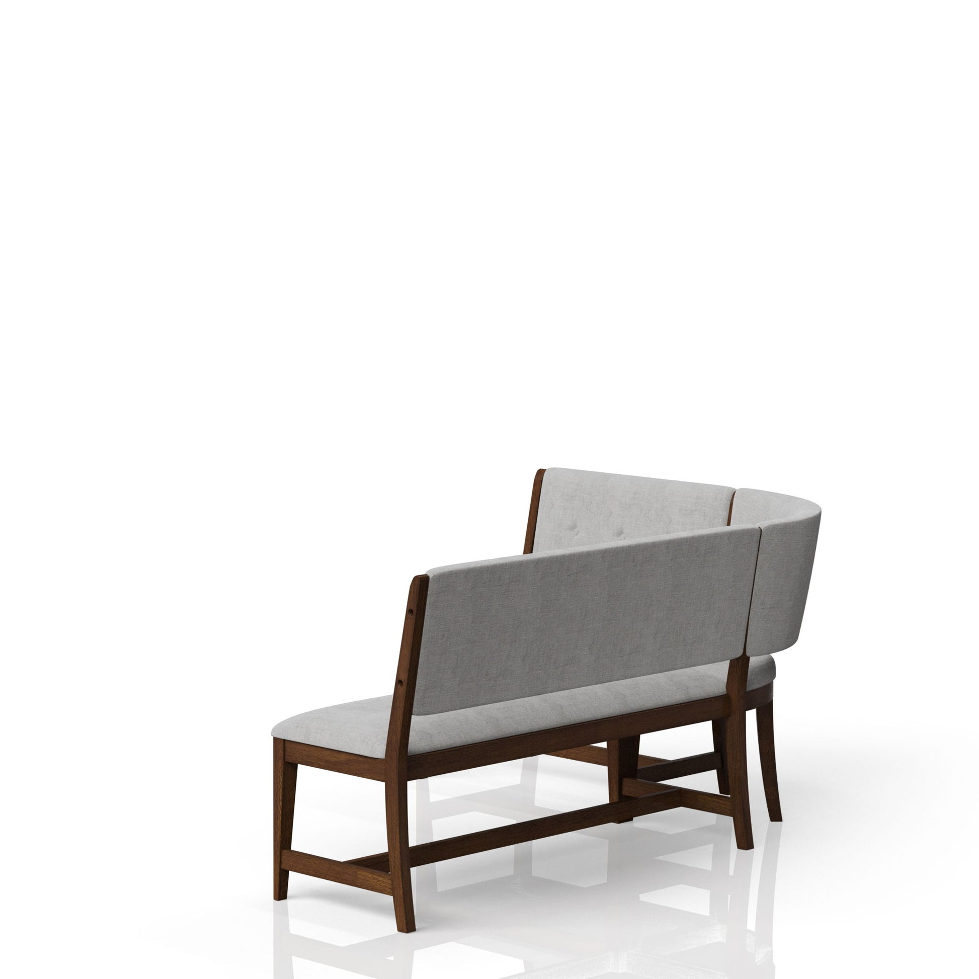Curved Dining Bench Mid Century Modern Upholstered Curved Bench - Beige - Best Buy Furniture