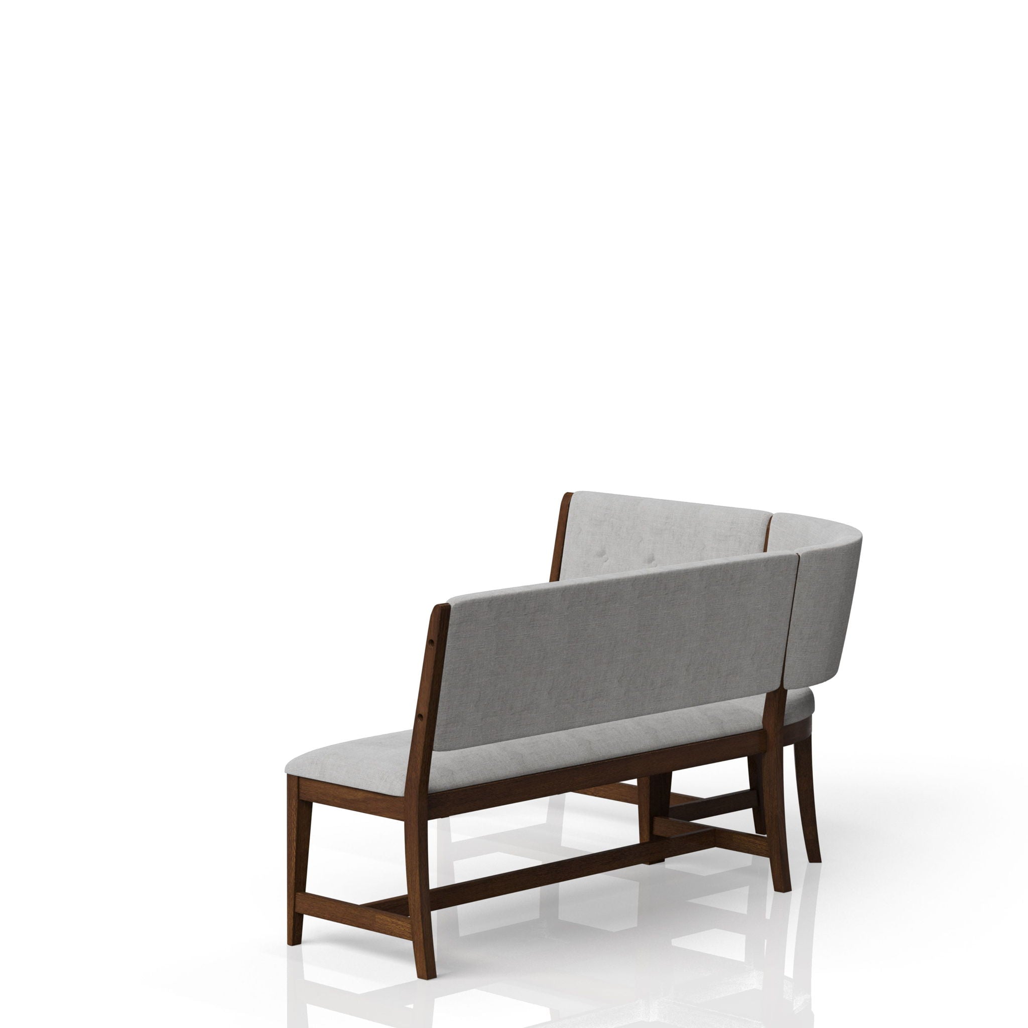 Curved Dining Bench Mid Century Modern Upholstered Curved Bench - Beige - Best Buy Furniture