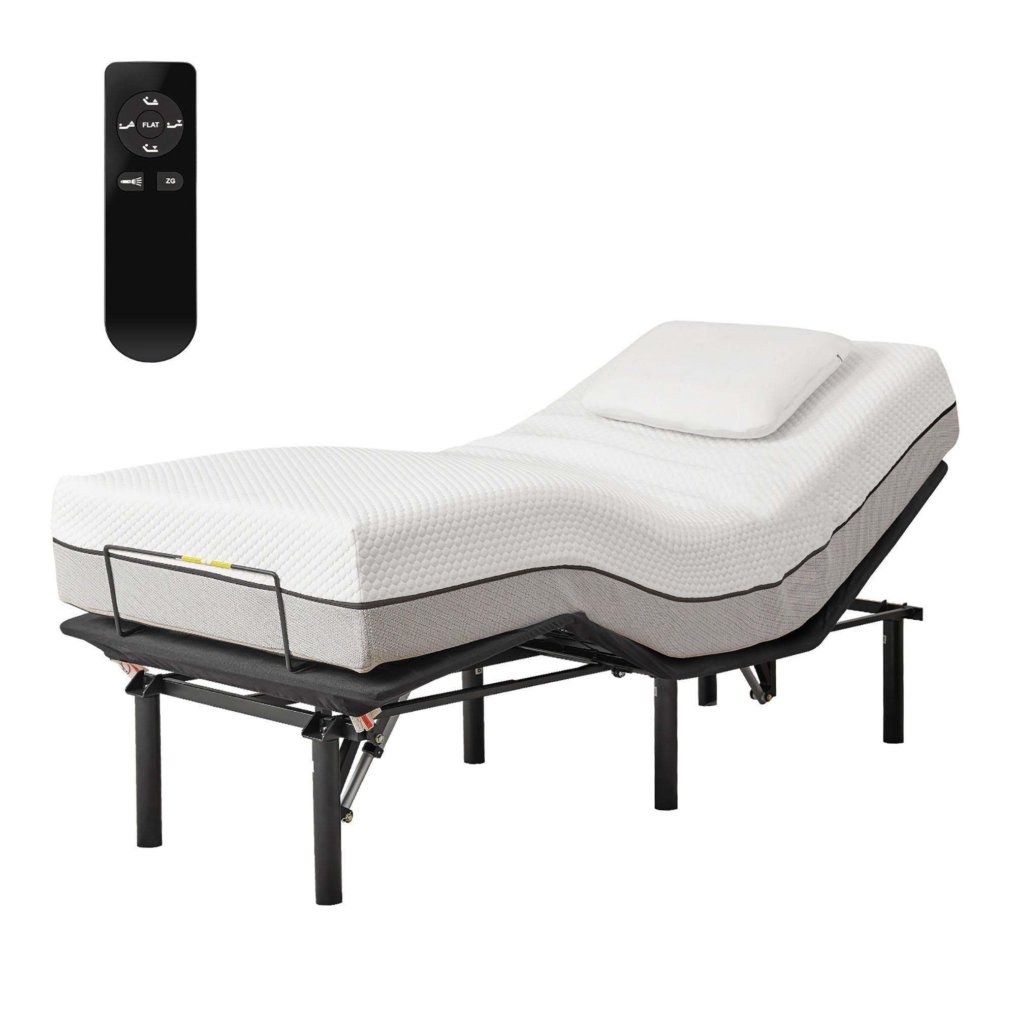 Adjustable Metal Bed Base With Head And Foot Incline, Anti Snore Feature, Wireless Control, Twin Long - Antique Black - Best Buy Furniture