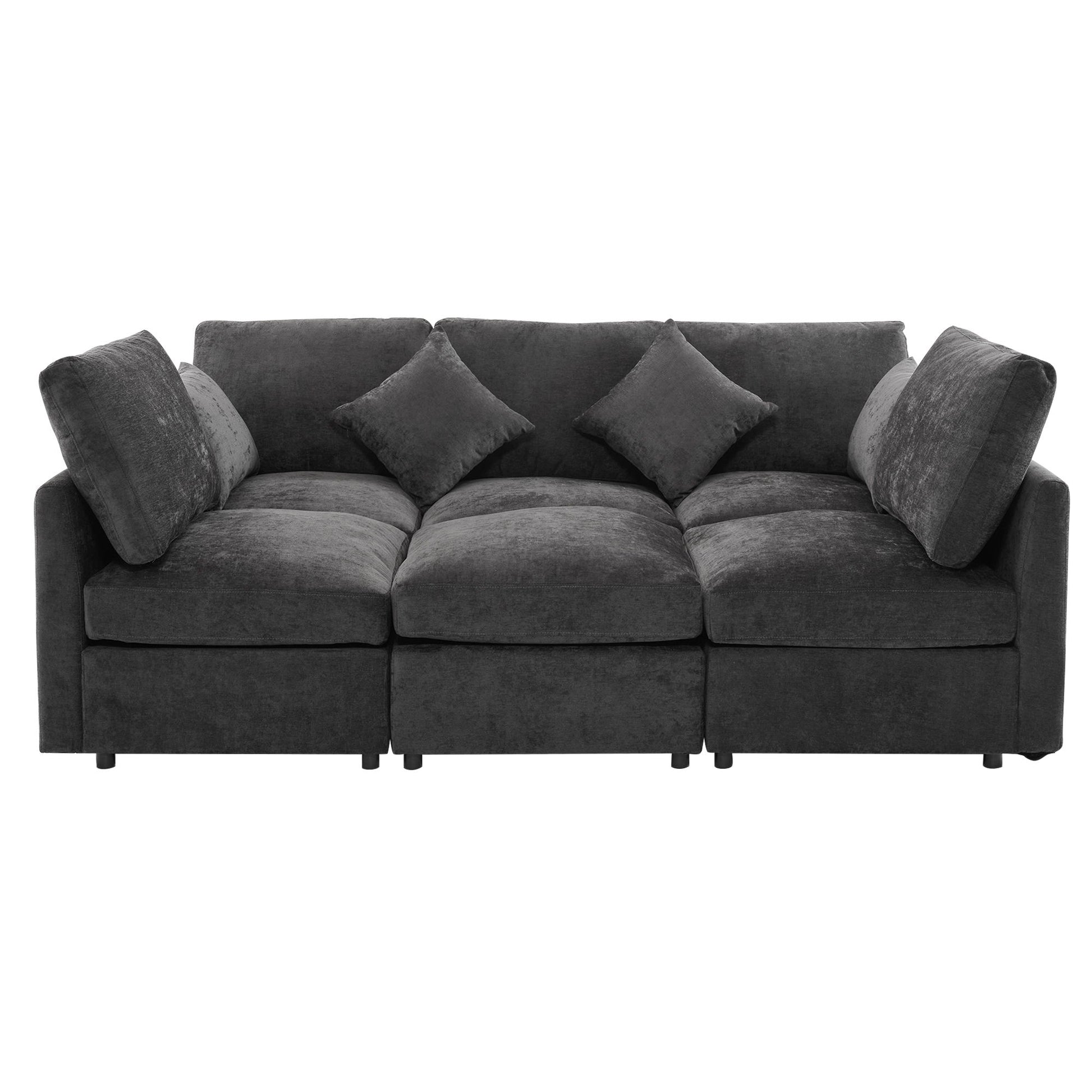 Sectional Sofa Modular U-Shaped With Ottoman & USB Ports - Best Buy Furniture