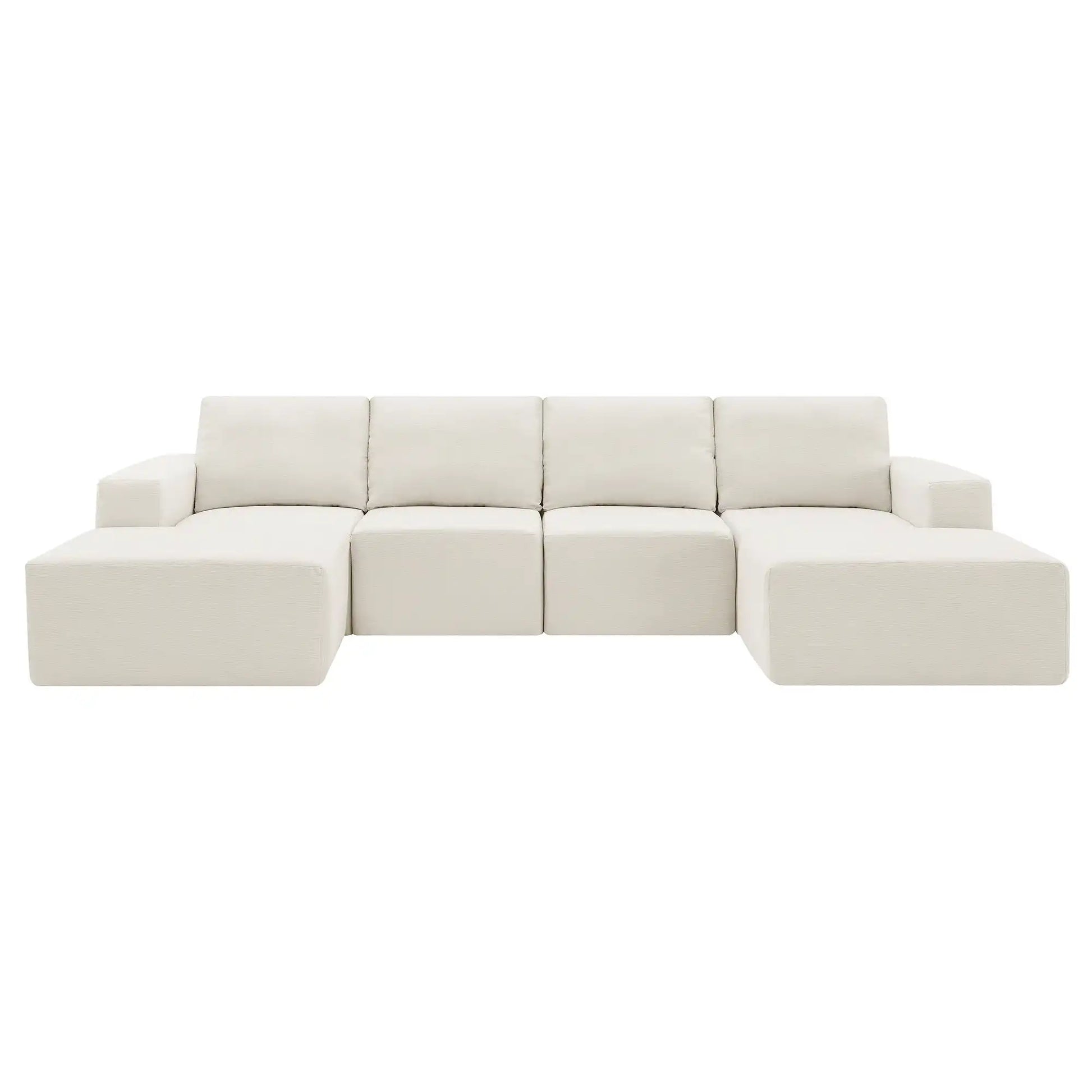 Luxury Cloud Modular U Shaped Sectional Sofa with Ottoman Compressed Foam - Best Buy Furniture