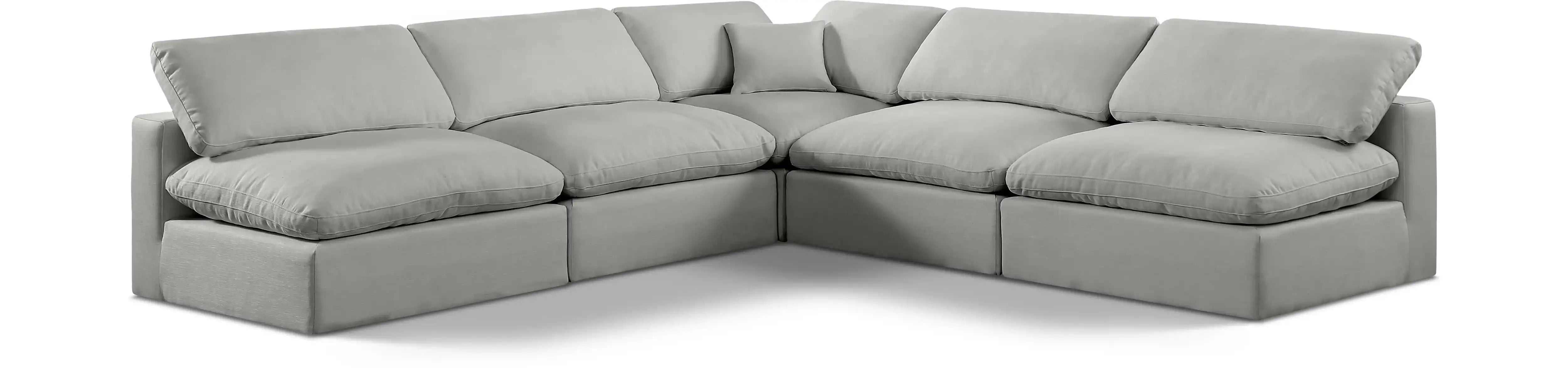 Comfy - 5 Piece Linen Modular Corner Armless Sectional - Best Buy Furniture