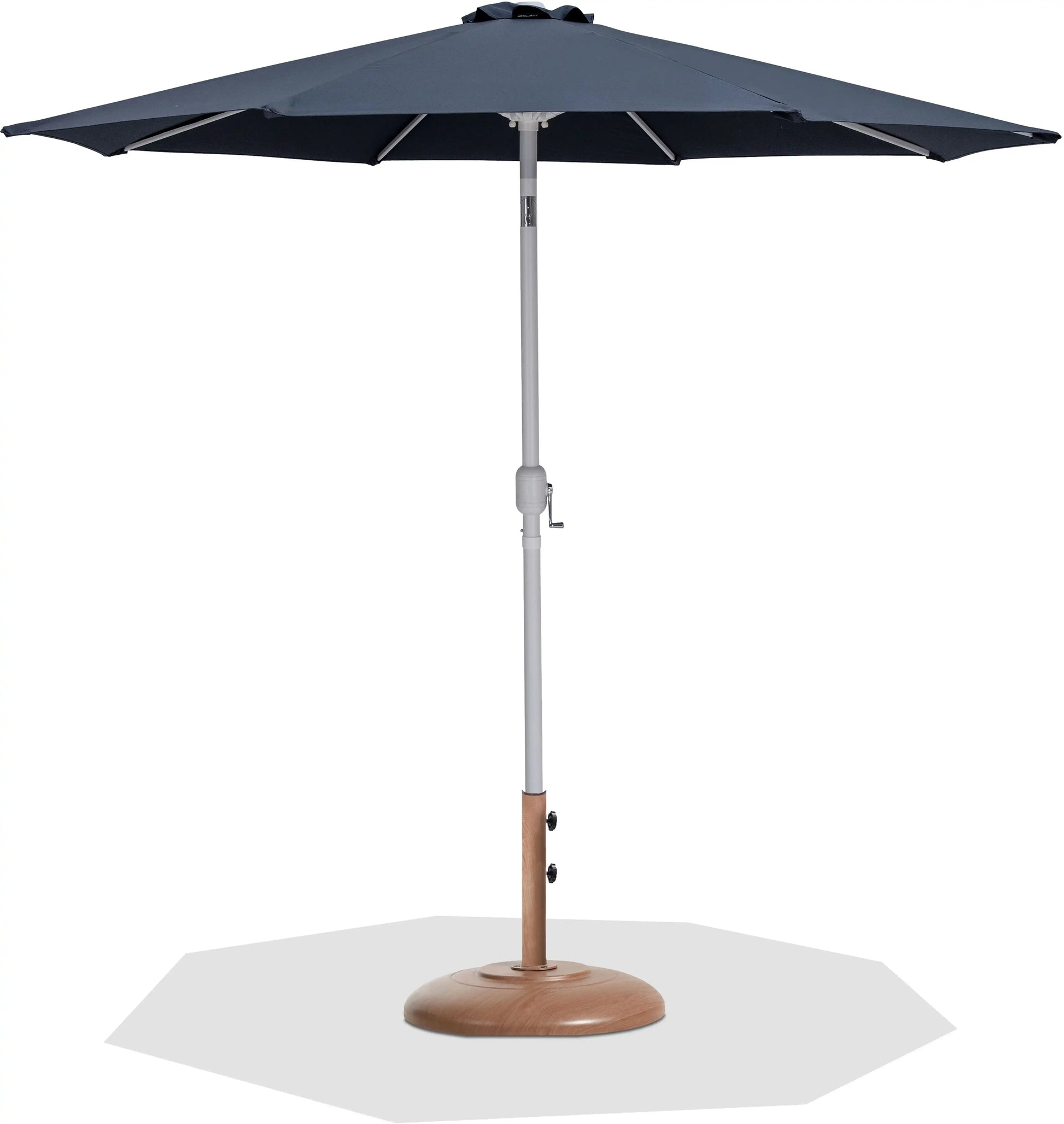 Fiji - Aluminum Patio Umbrella With Round Teak And White Base - Best Buy Furniture