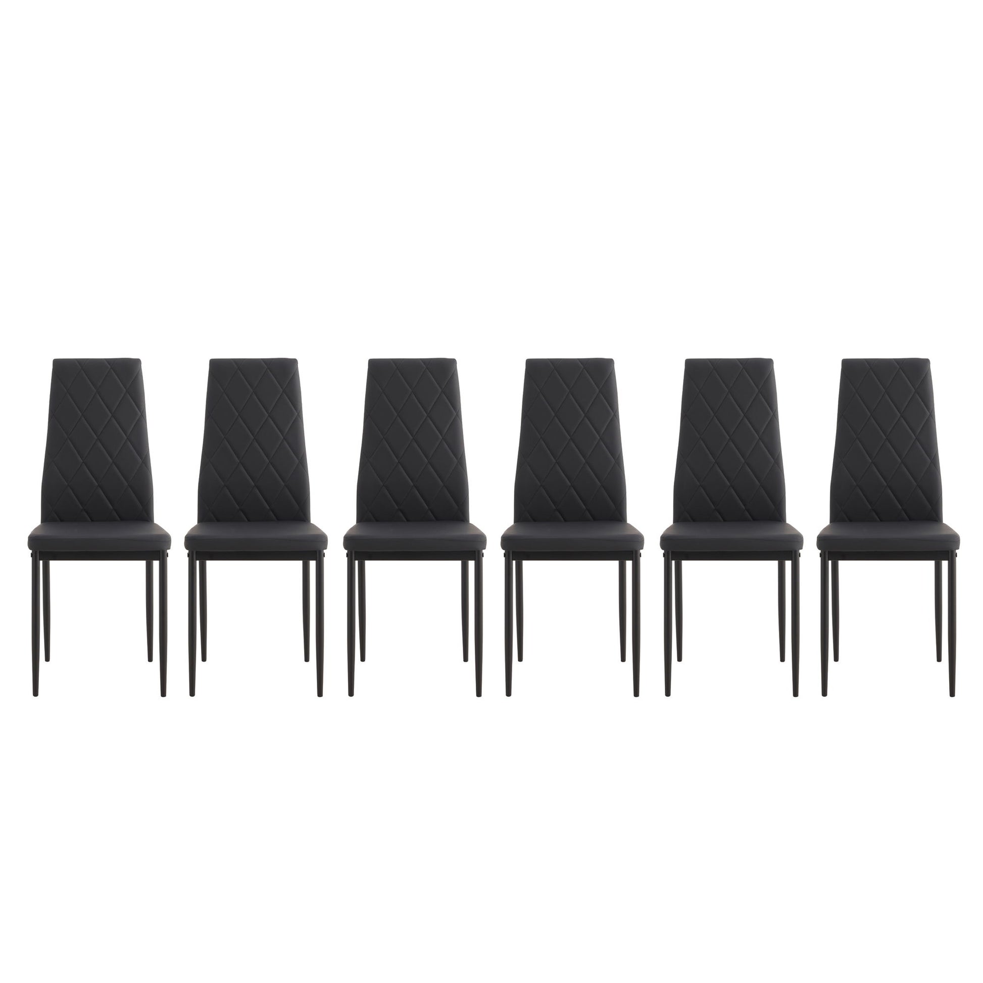 Modern 7 Piece Dining Table Set With Glass Top And Chairs - Black - Best Buy Furniture