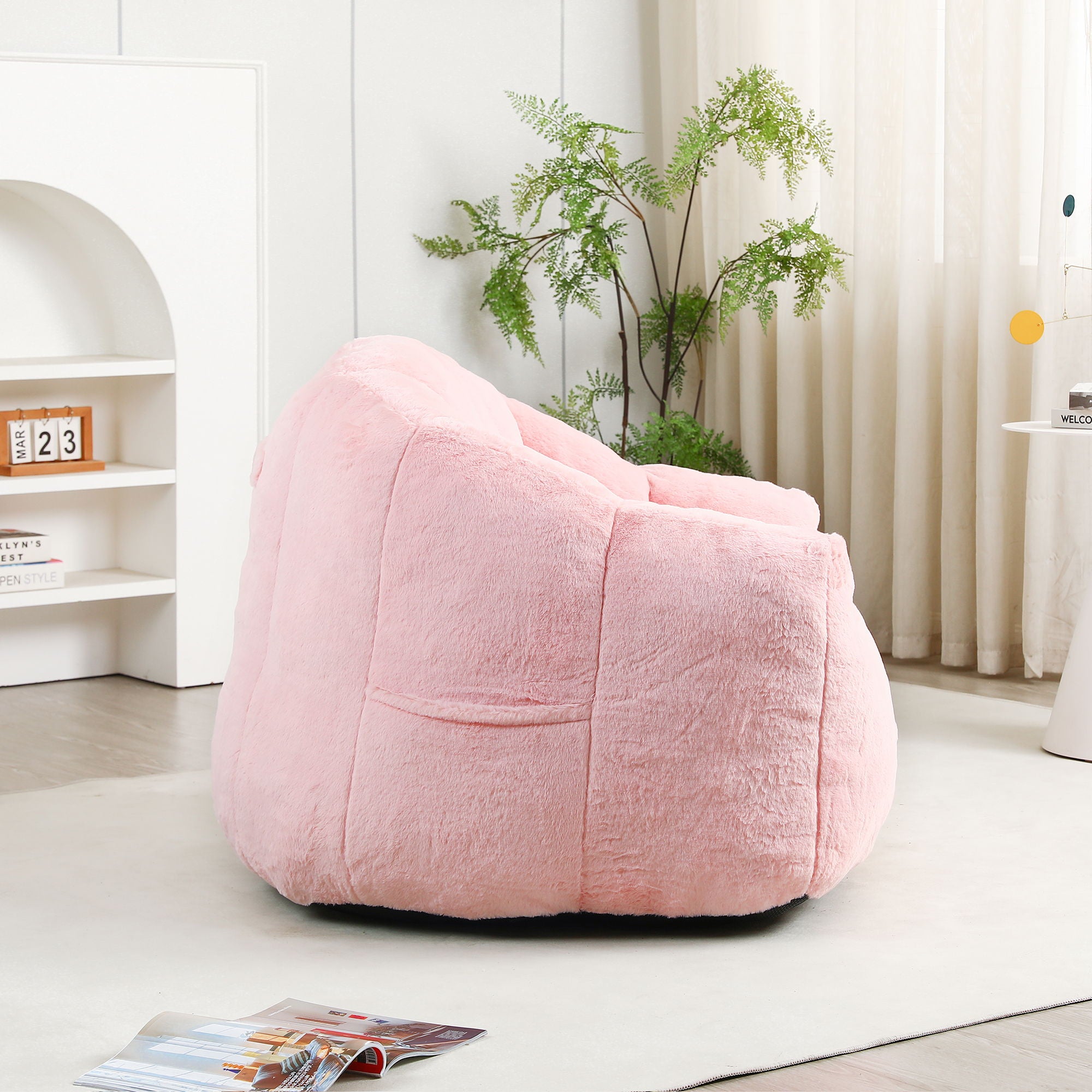 Beanbag Chair, Beanbag Sofa Chair With Armrests Stuffed High Density Foam - Best Buy Furniture