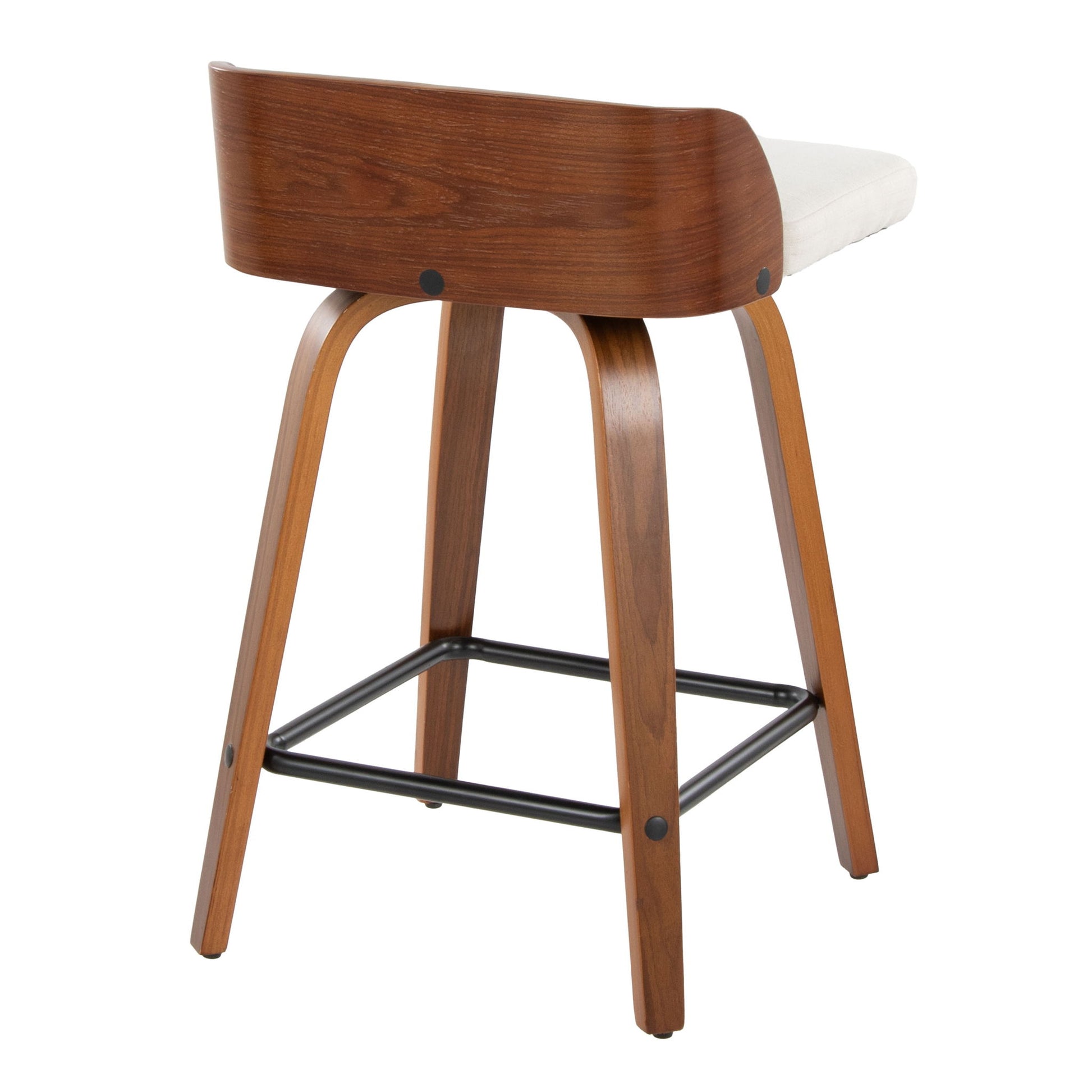 Maya - Mid Century Modern Fixed Height Counter Stool With Swivel And Square Footrest (Set of 2) - Best Buy Furniture